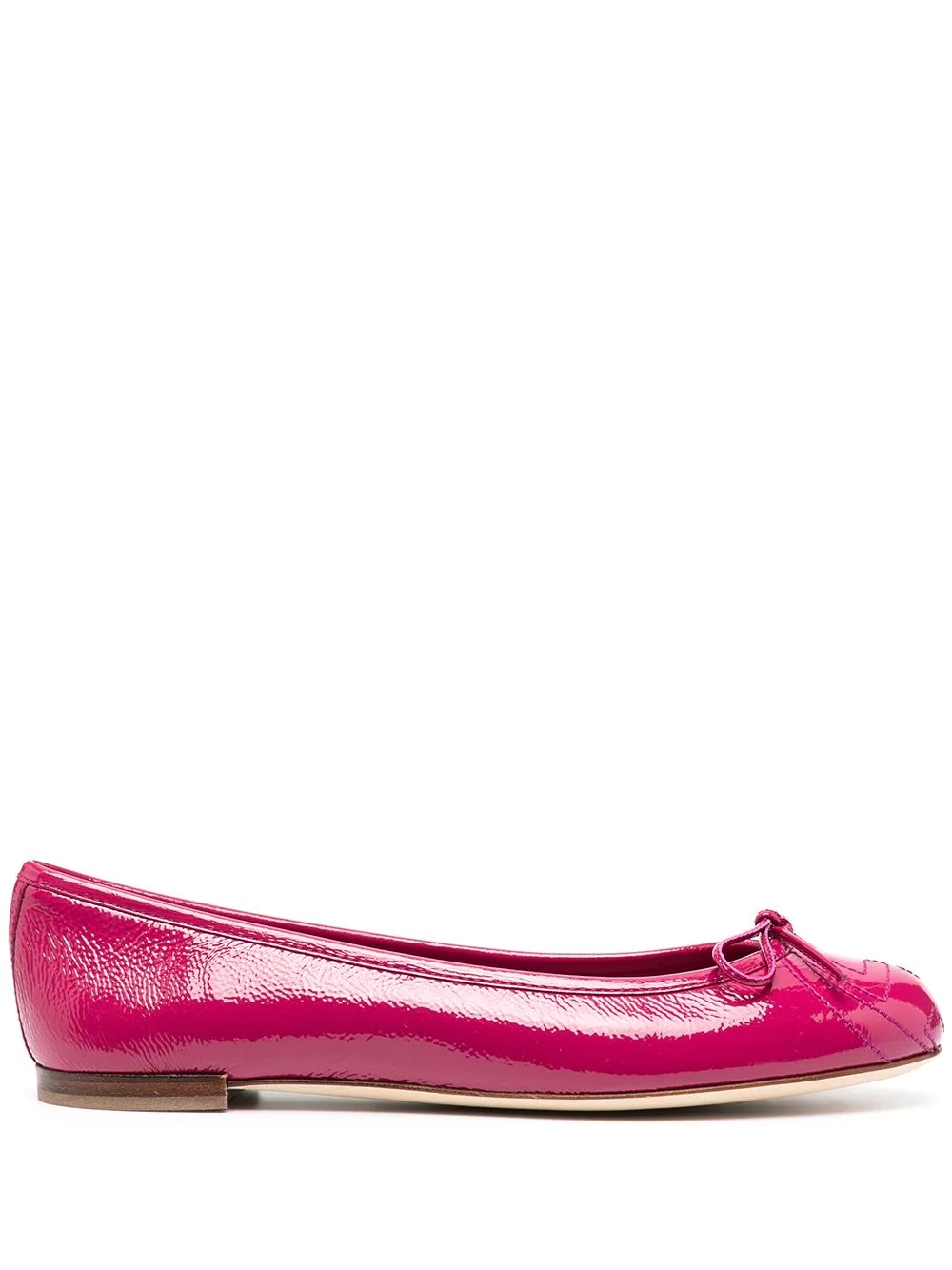 high-shine bow ballerina shoes - 1