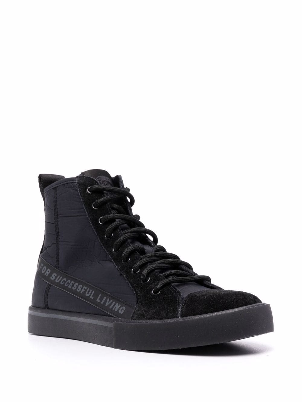 high-top suede trainers - 2