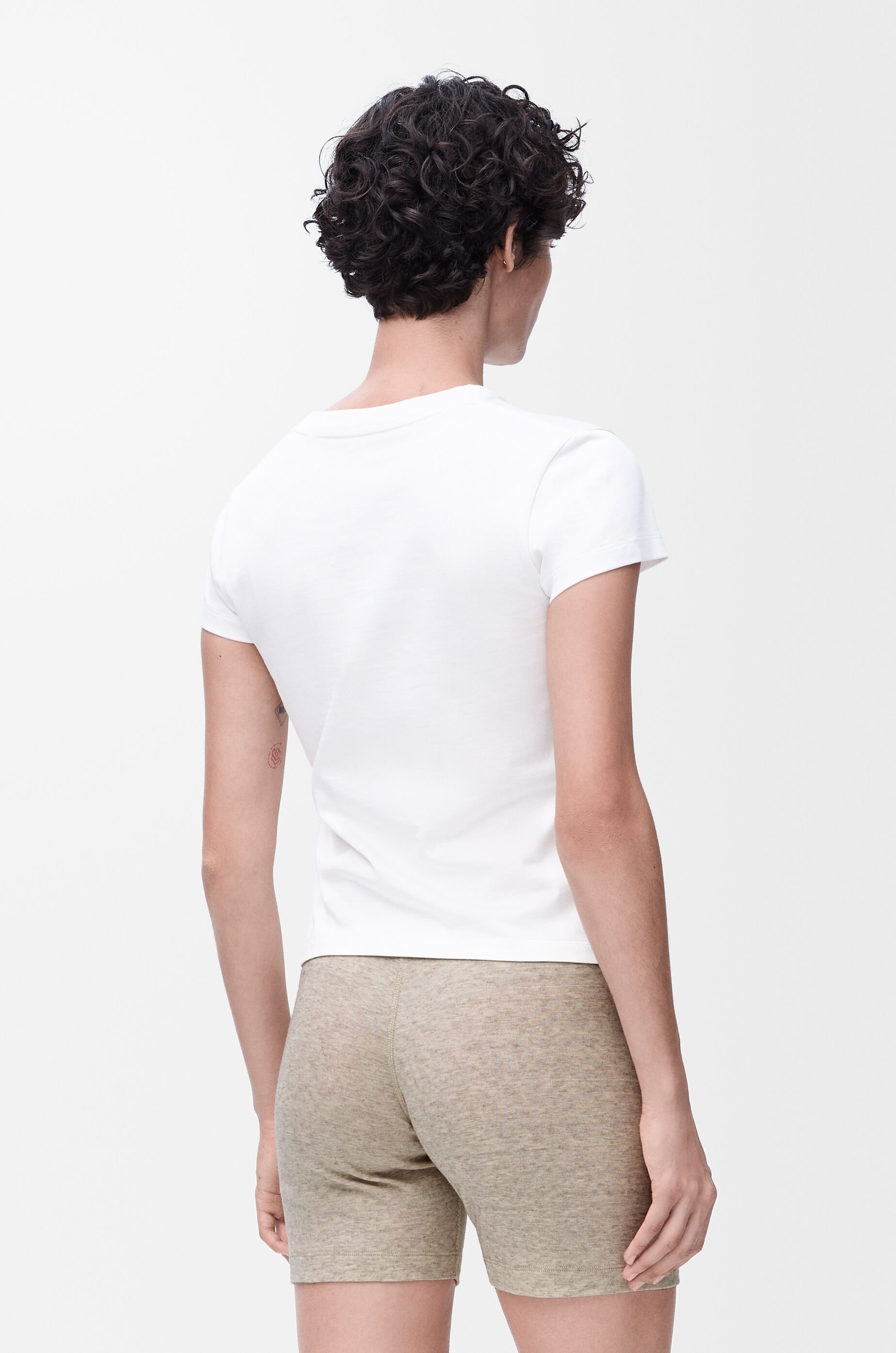 Small fit T-shirt in cotton and viscose - 4