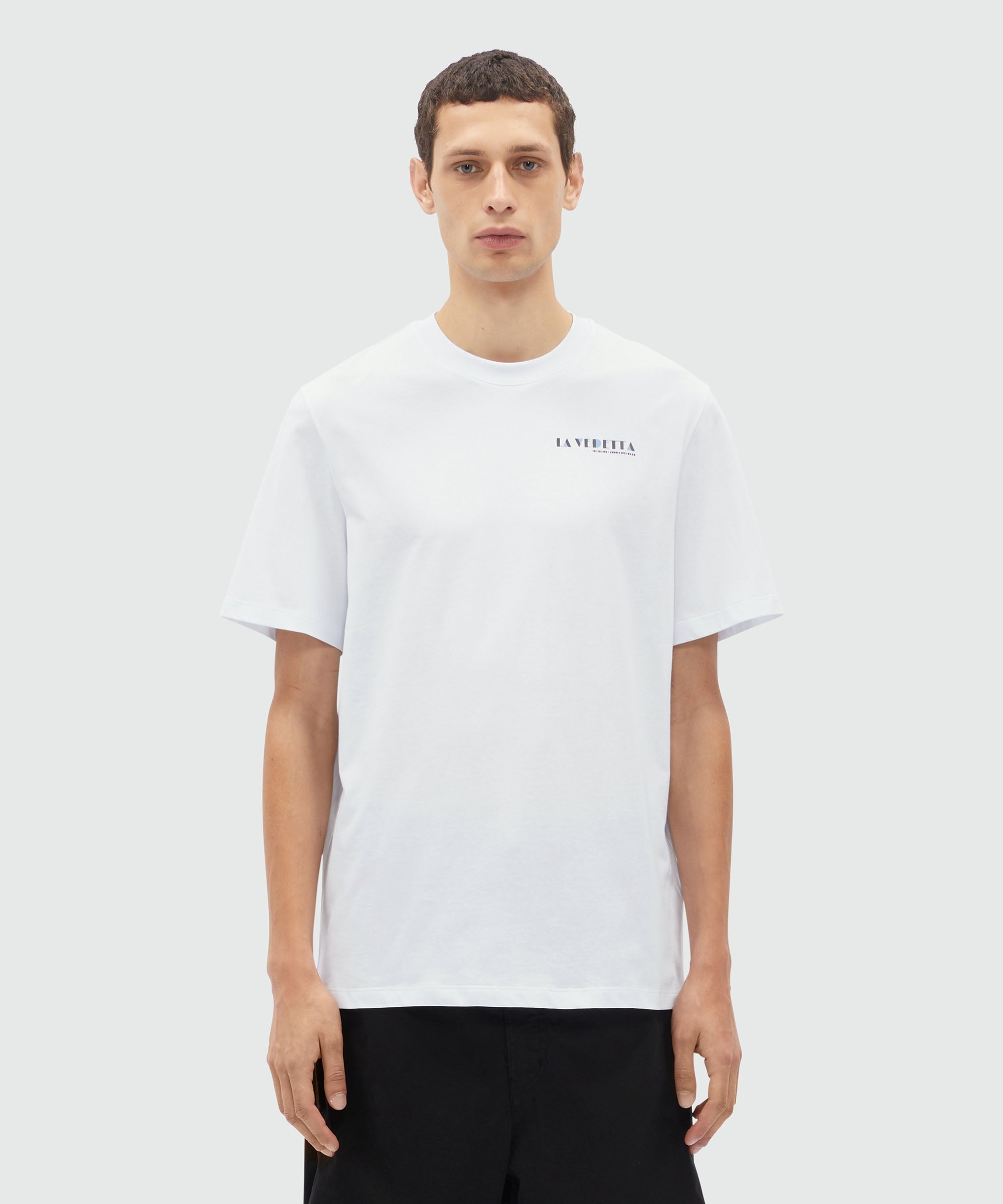 White jersey T-Shirt with "La Vedetta" graphic - 2