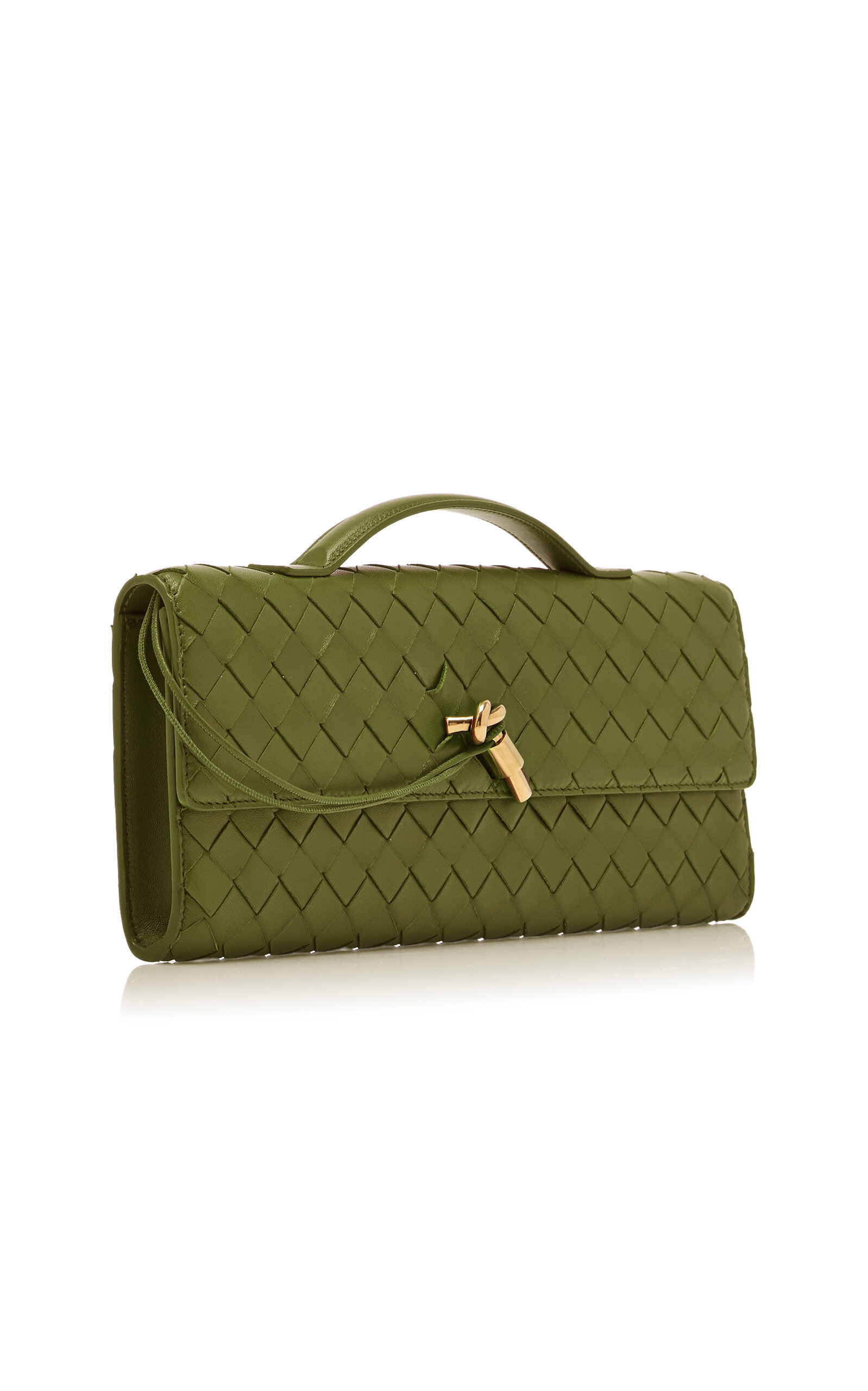 Andiamo Intrecciato Leather E/W Clutch green - 3