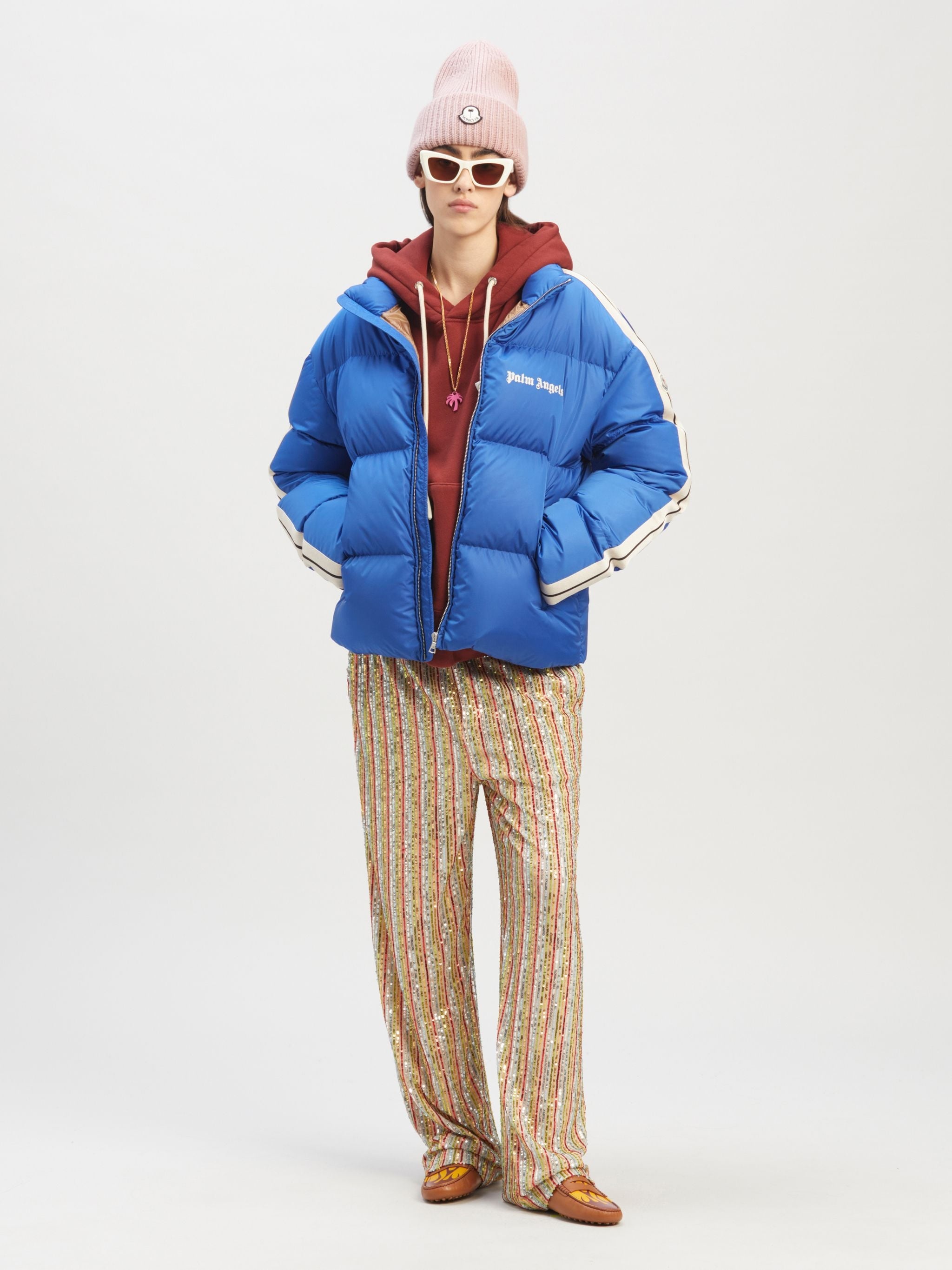 8 MONCLER PALM ANGELS RODMAN JACKET in blue - Palm Angels® Official