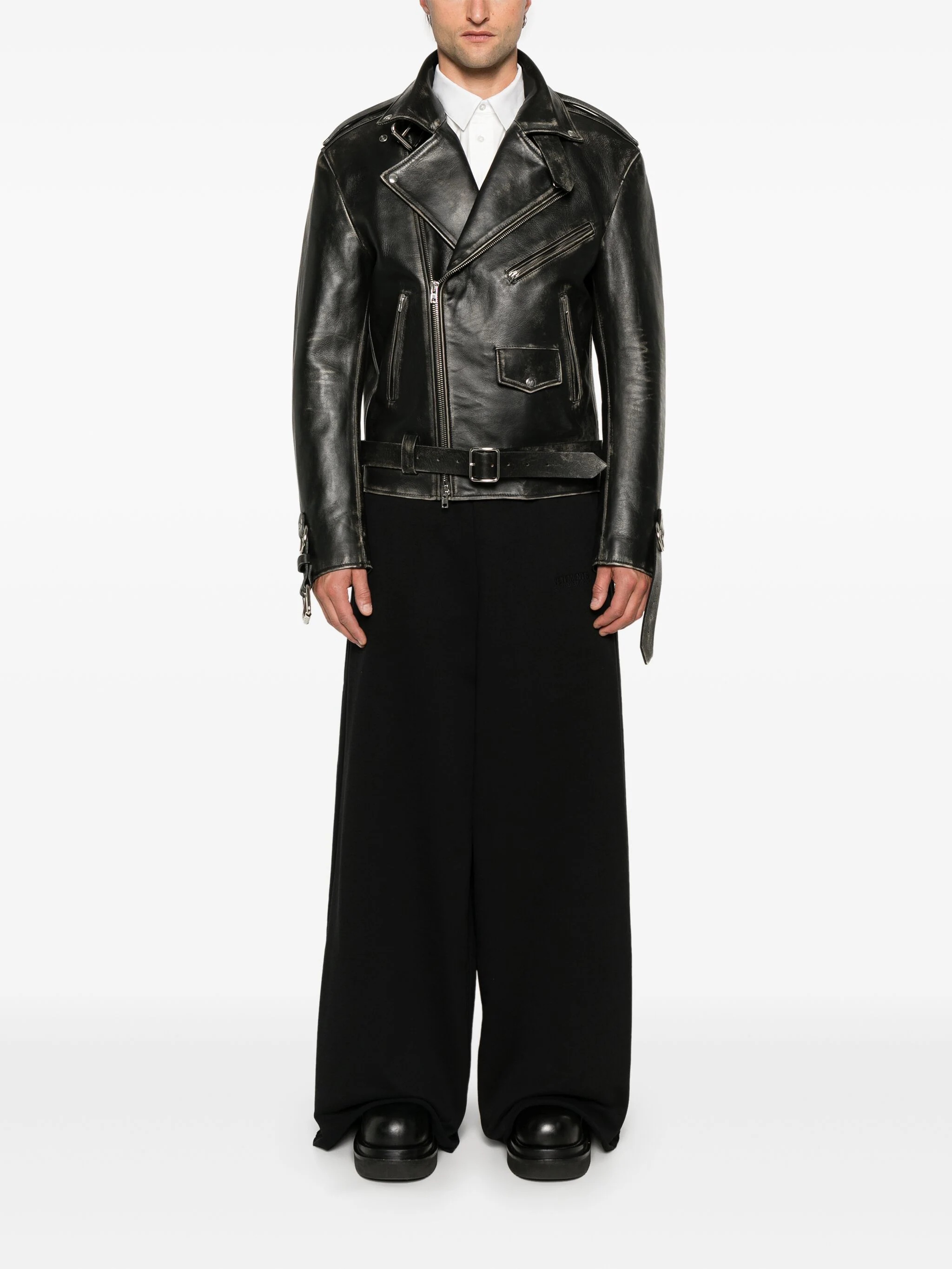 VETEMENTS - Unisex Distressed Bondage Leather Jacket - 1