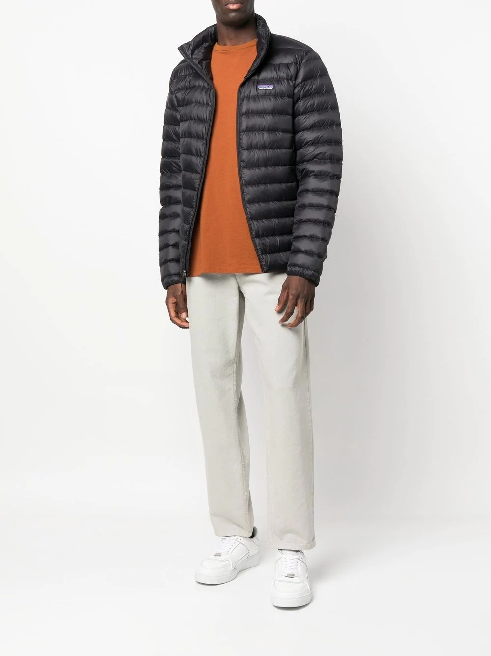 logo-patch padded jacket - 3