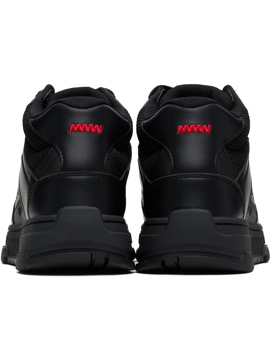 Black Faux-Leather High-Top Sneakers - 2