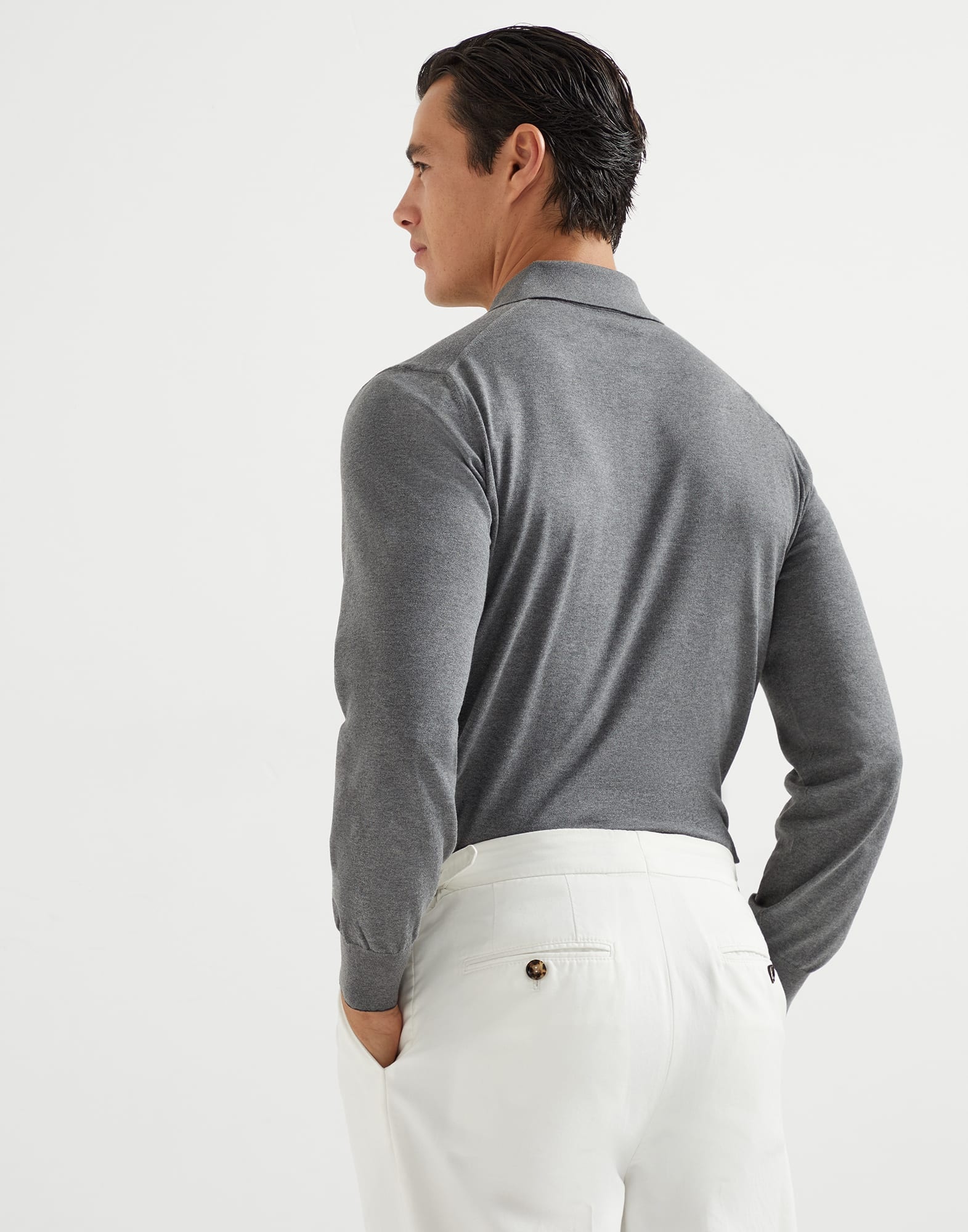Cotton lightweight polo-style sweater - 3