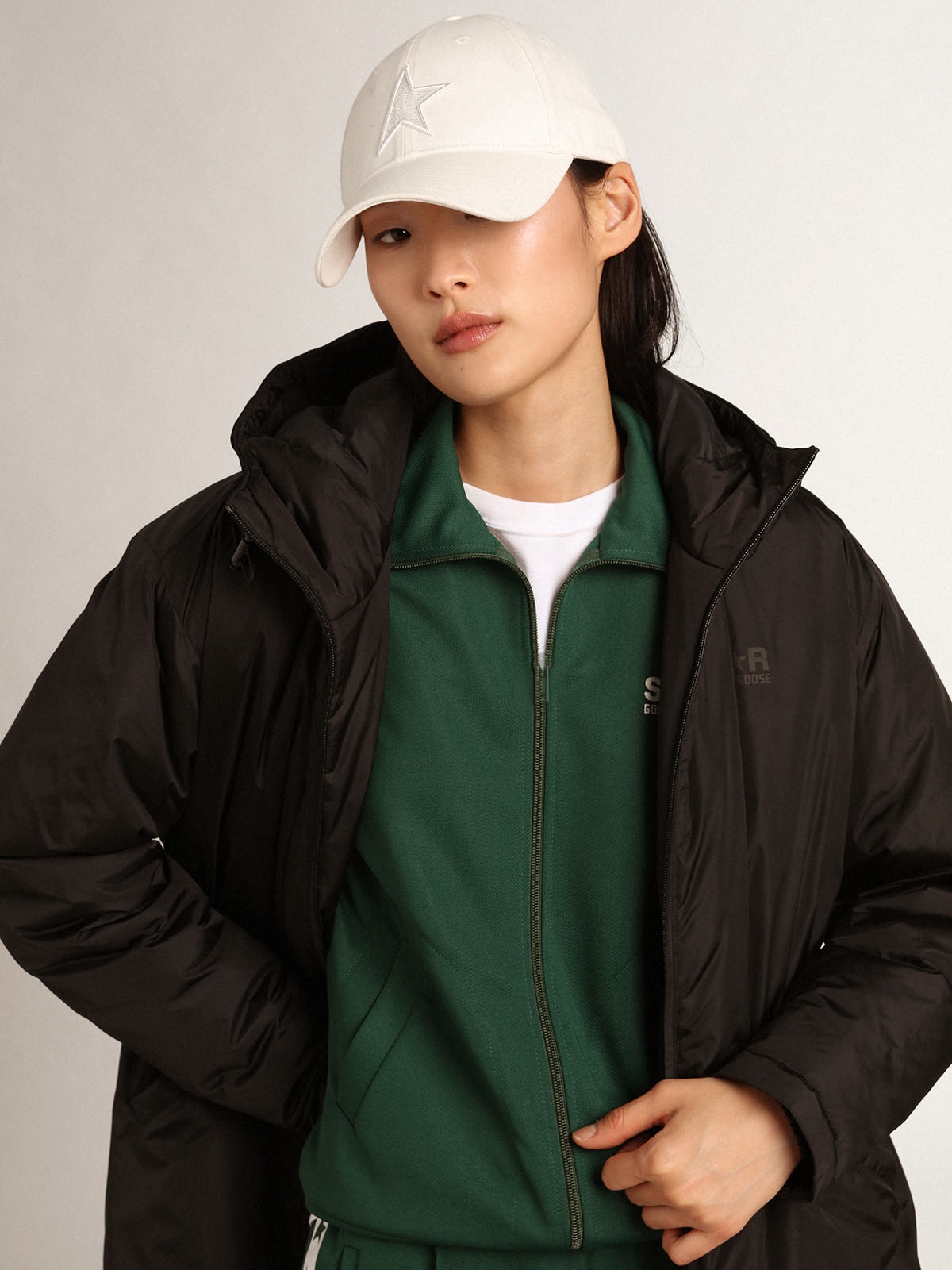 Women’s black ankle-length padded jacket with hood - 5