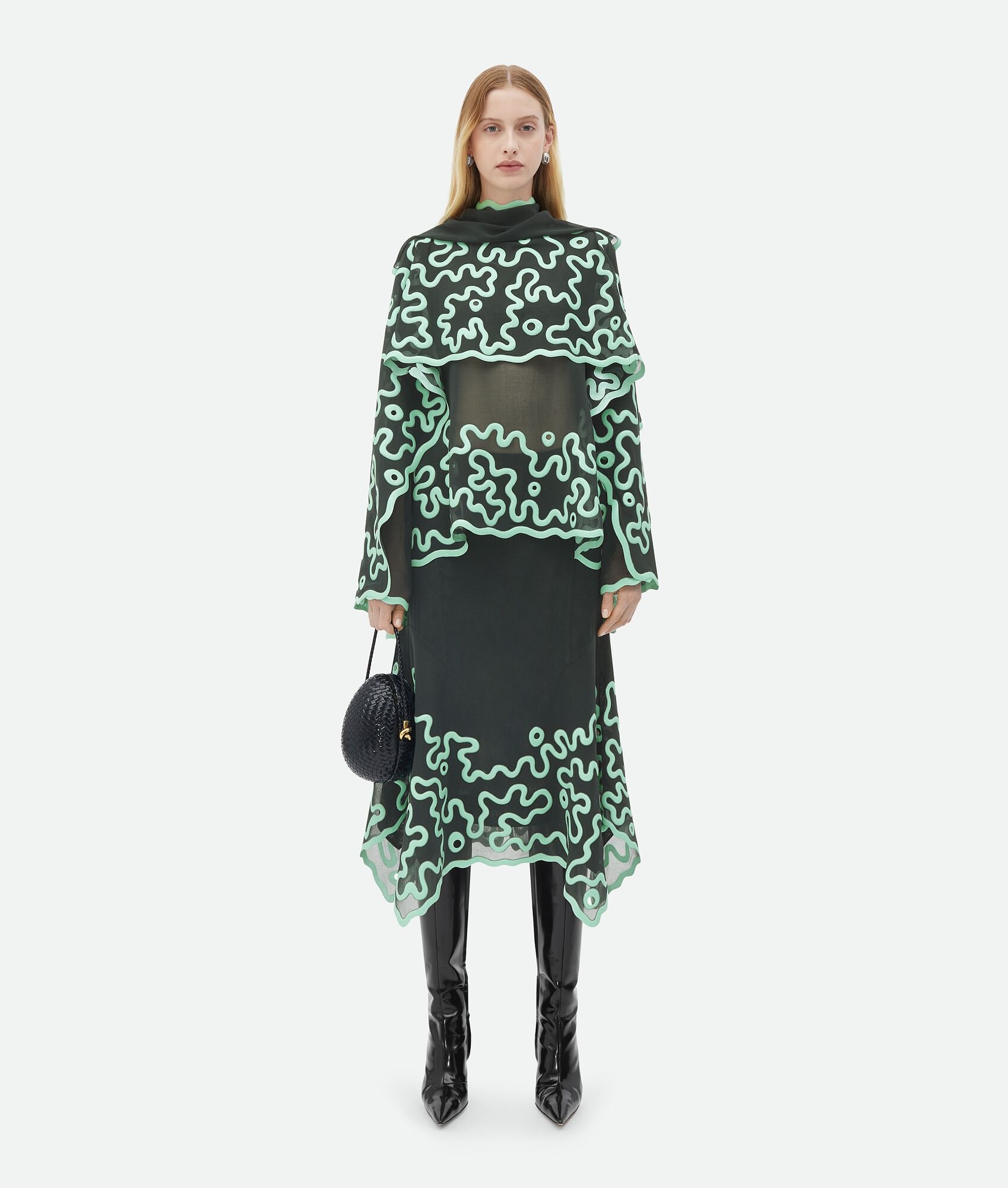 Cotton Midi Skirt With Silicone Motif - 4