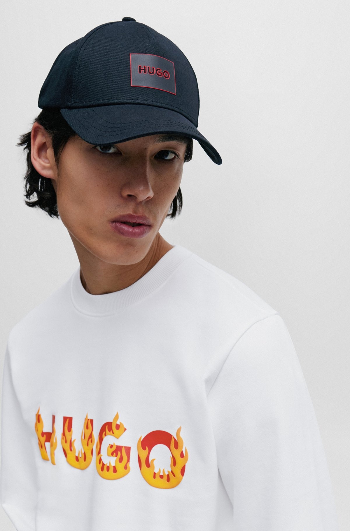 COTTON-TERRY SWEATSHIRT WITH PUFFED FLAME LOGO - 3