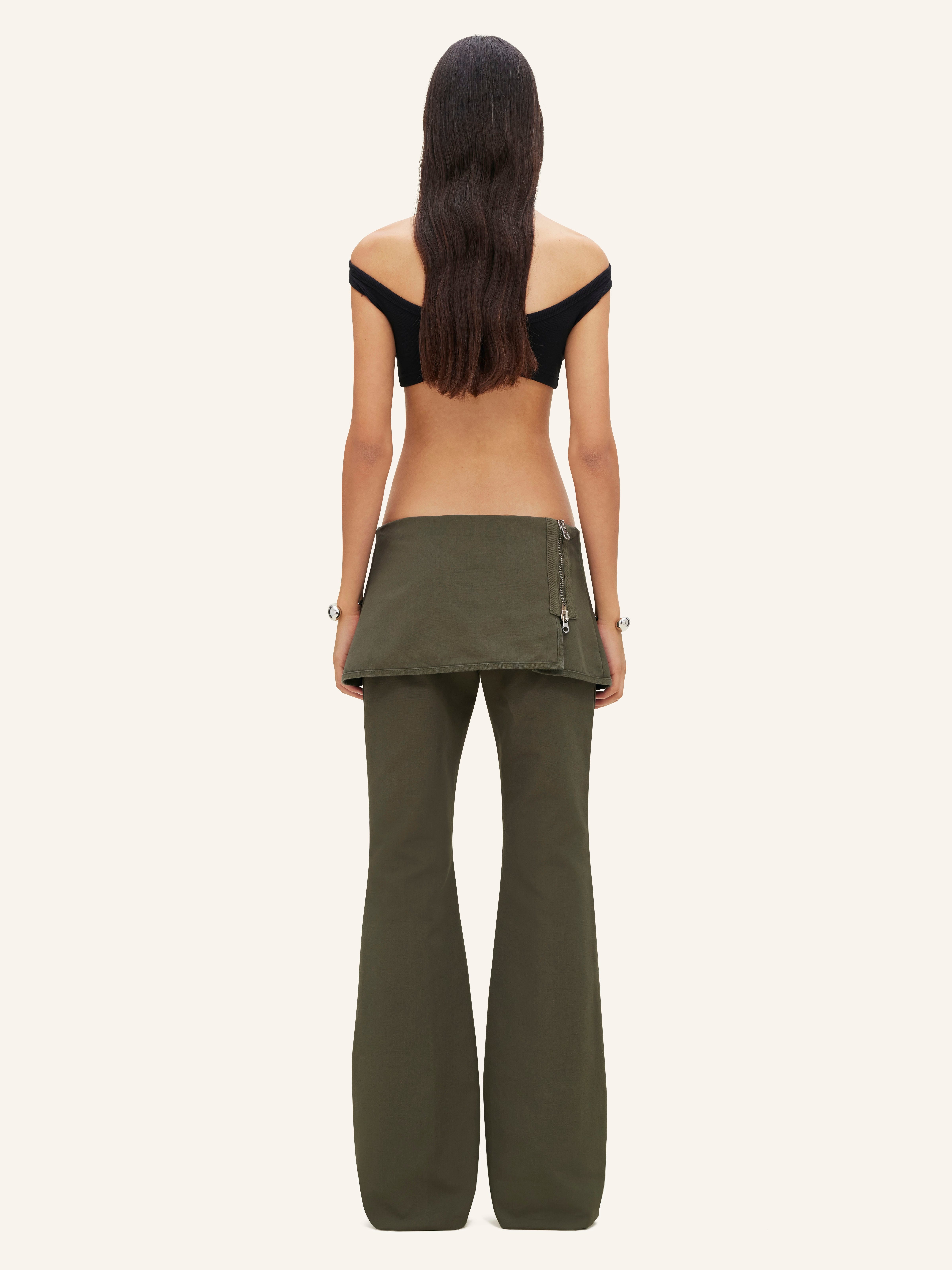 MODULAR OVERSKIRT COTTON BOOTCUT PANTS - 5