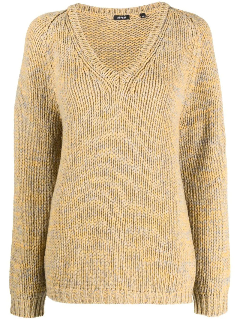virgin wool V-neck jumper 1