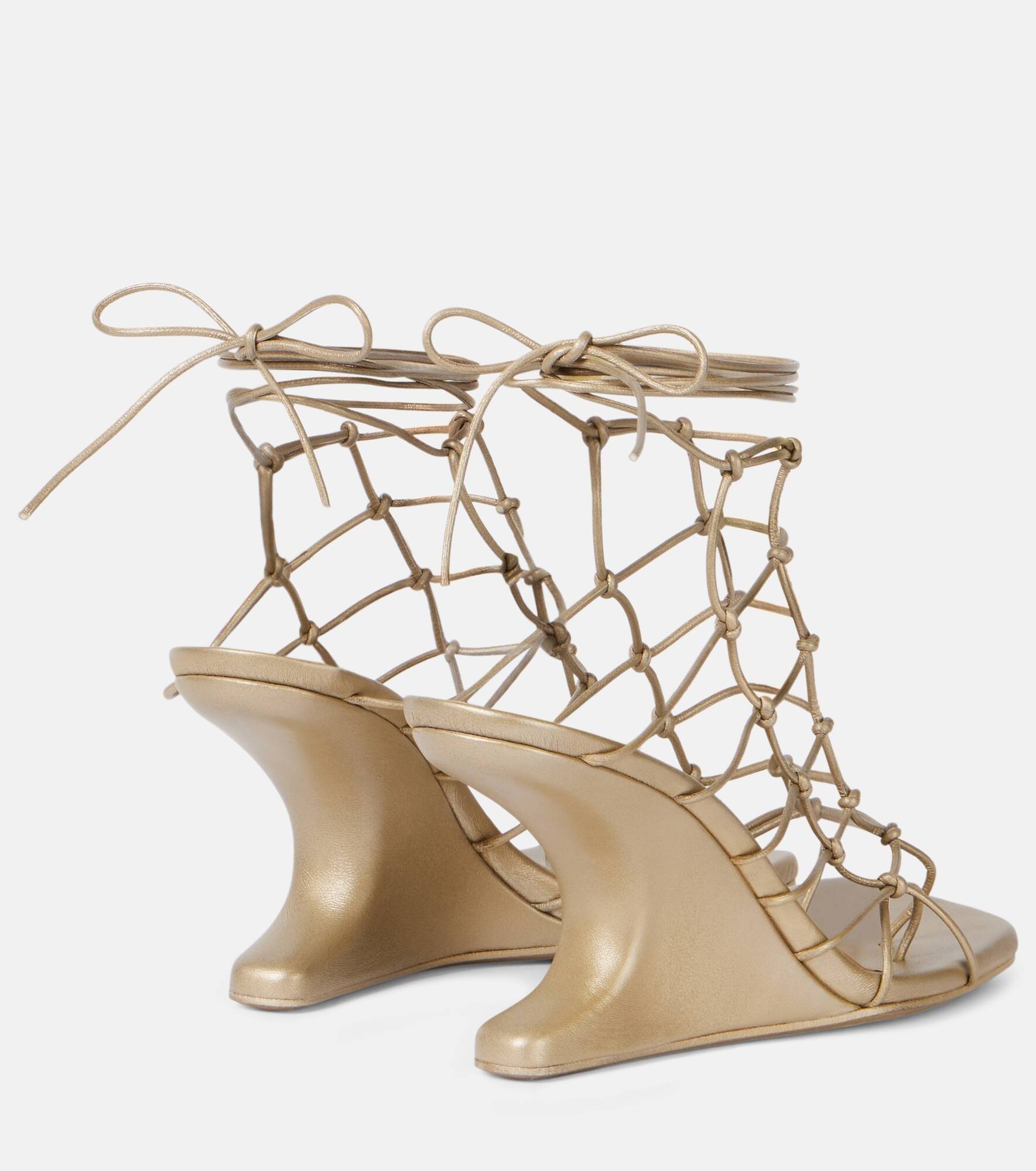 Web Cantilever woven leather wedges - 2