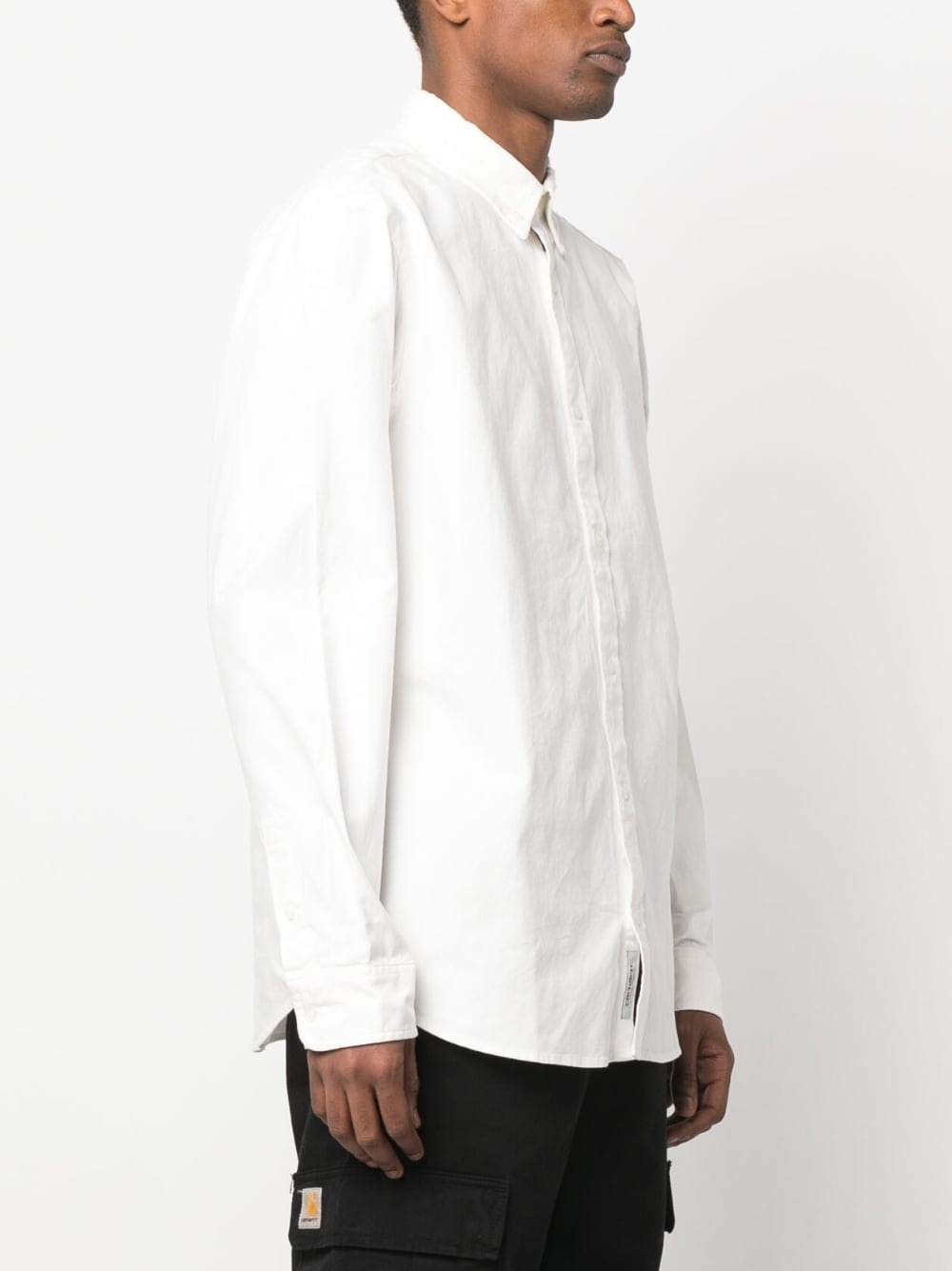 plain button-down fastening shirt - 4