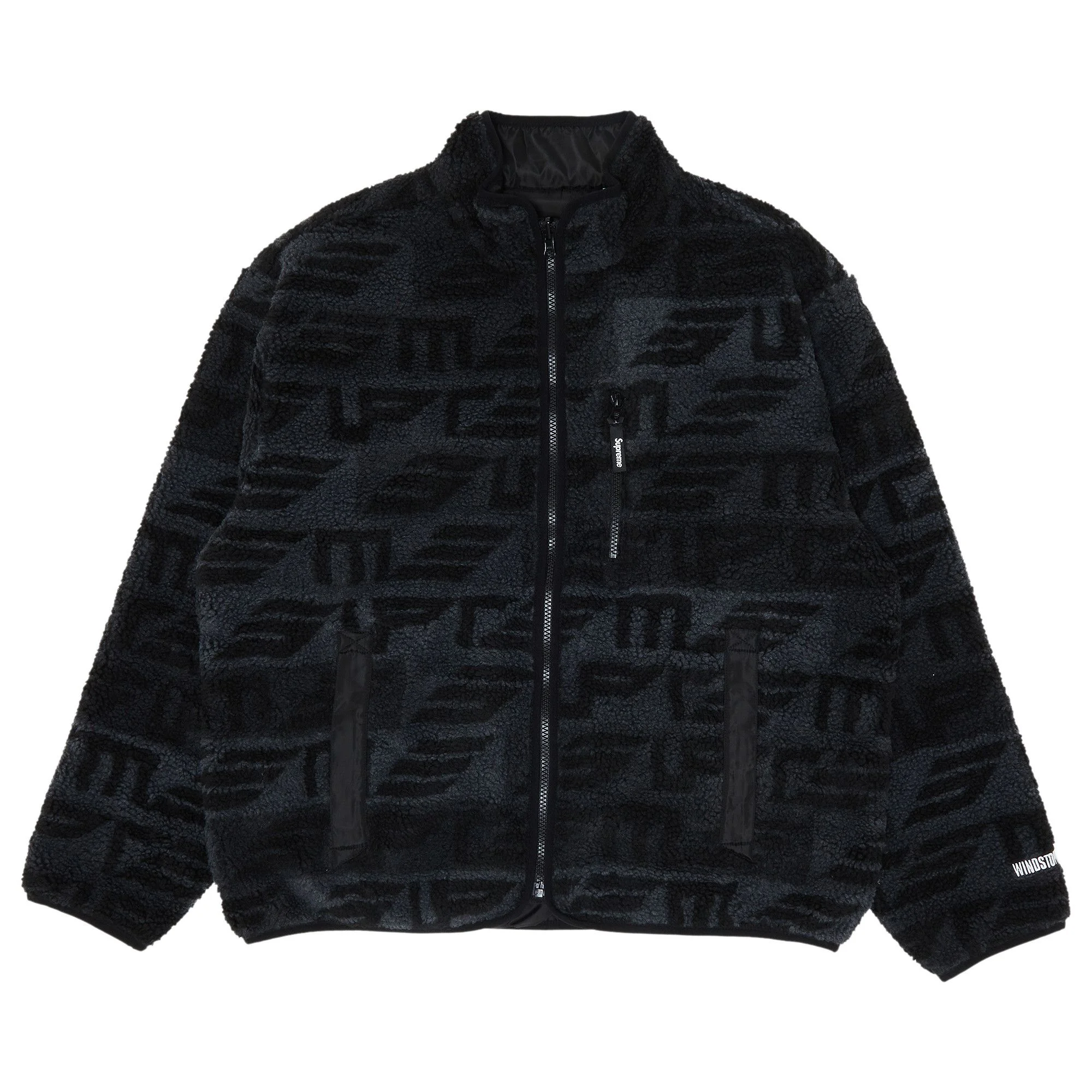 Supreme Geo Reversible WINDSTOPPER Fleece Jacket 'Black' - 1