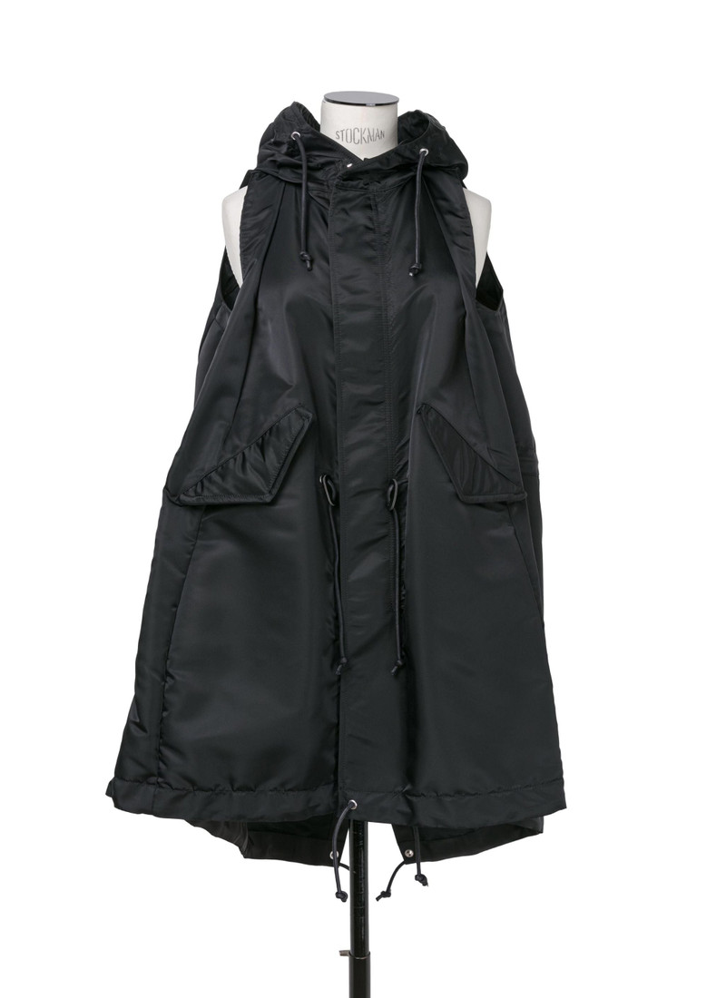Nylon Twill Hoodie Vest - 1