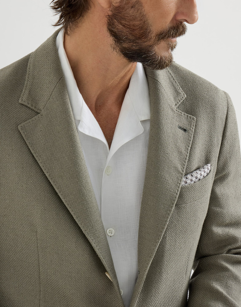 Silk, linen and wool hopsack deconstructed Cavallo blazer 4