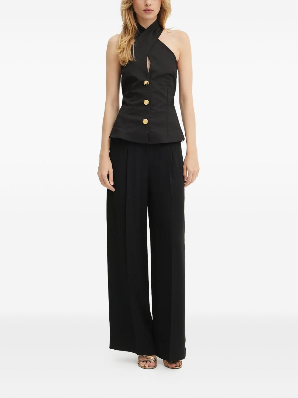 pleated straight trousers - 2