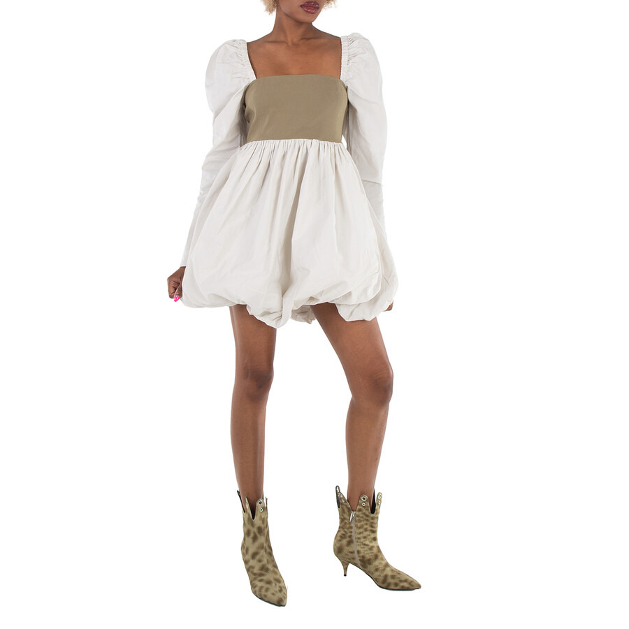 Ganni Taffeta Mix Balloon Mini Long Sleeve Dress - 5