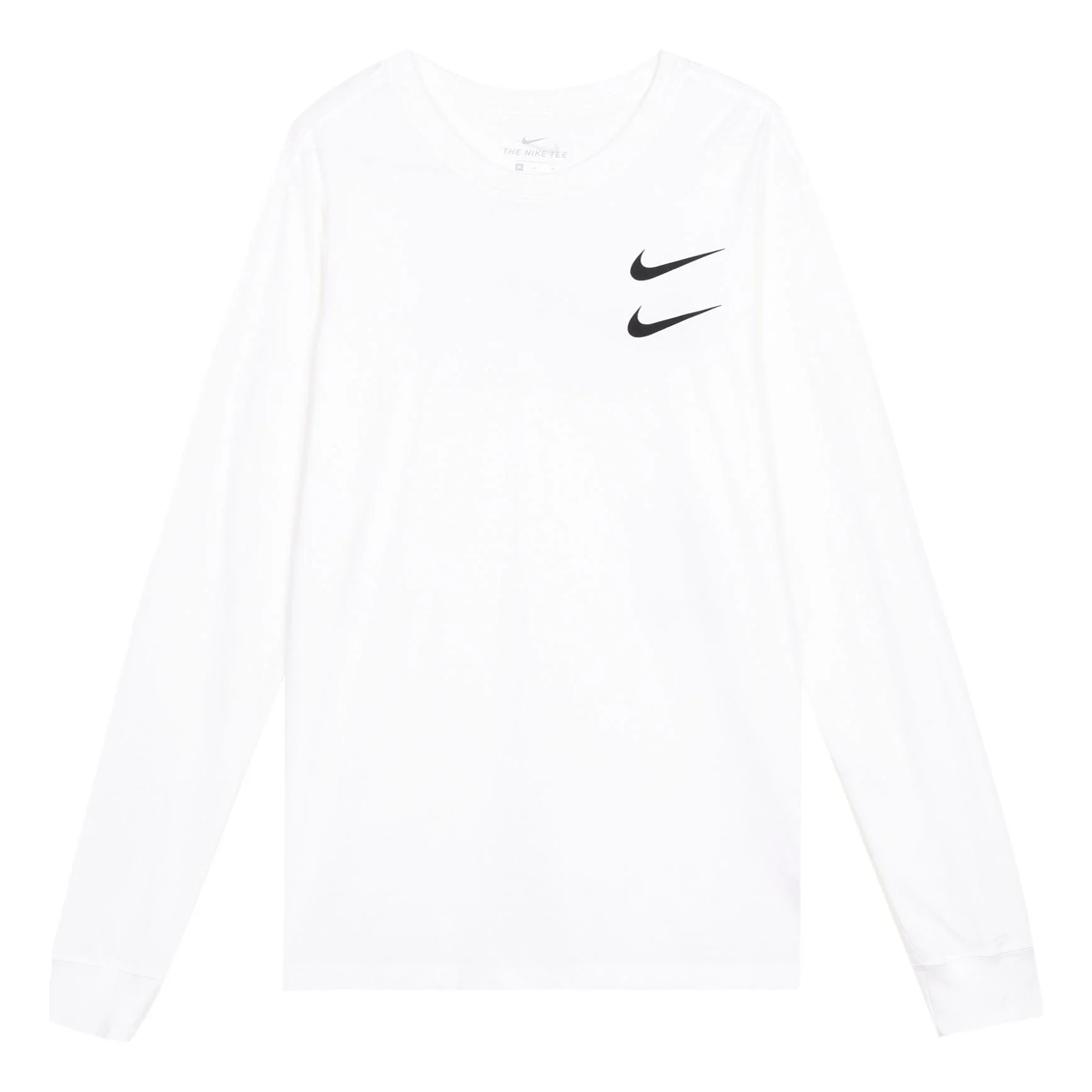 Nike Sportswear Swoosh LS Tee US Edition Round Neck Long Sleeves White CK2259-100 - 1