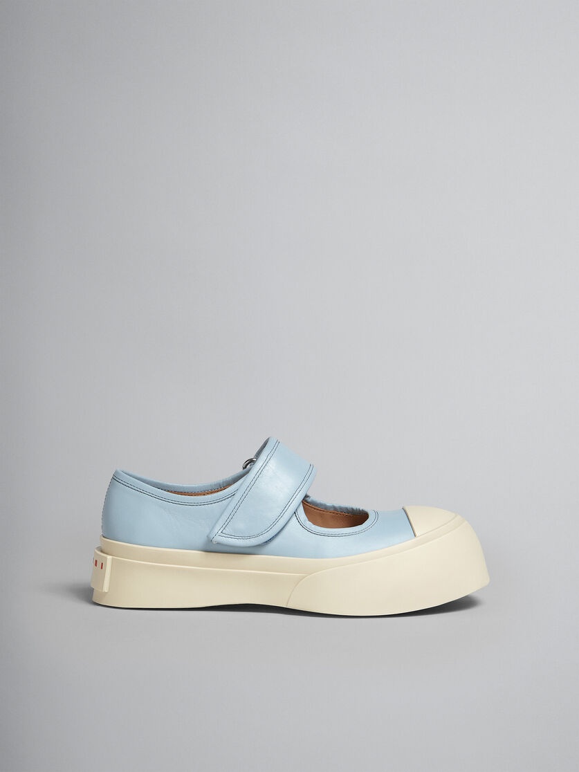 LIGHT BLUE NAPPA LEATHER MARY JANE SNEAKER - 1