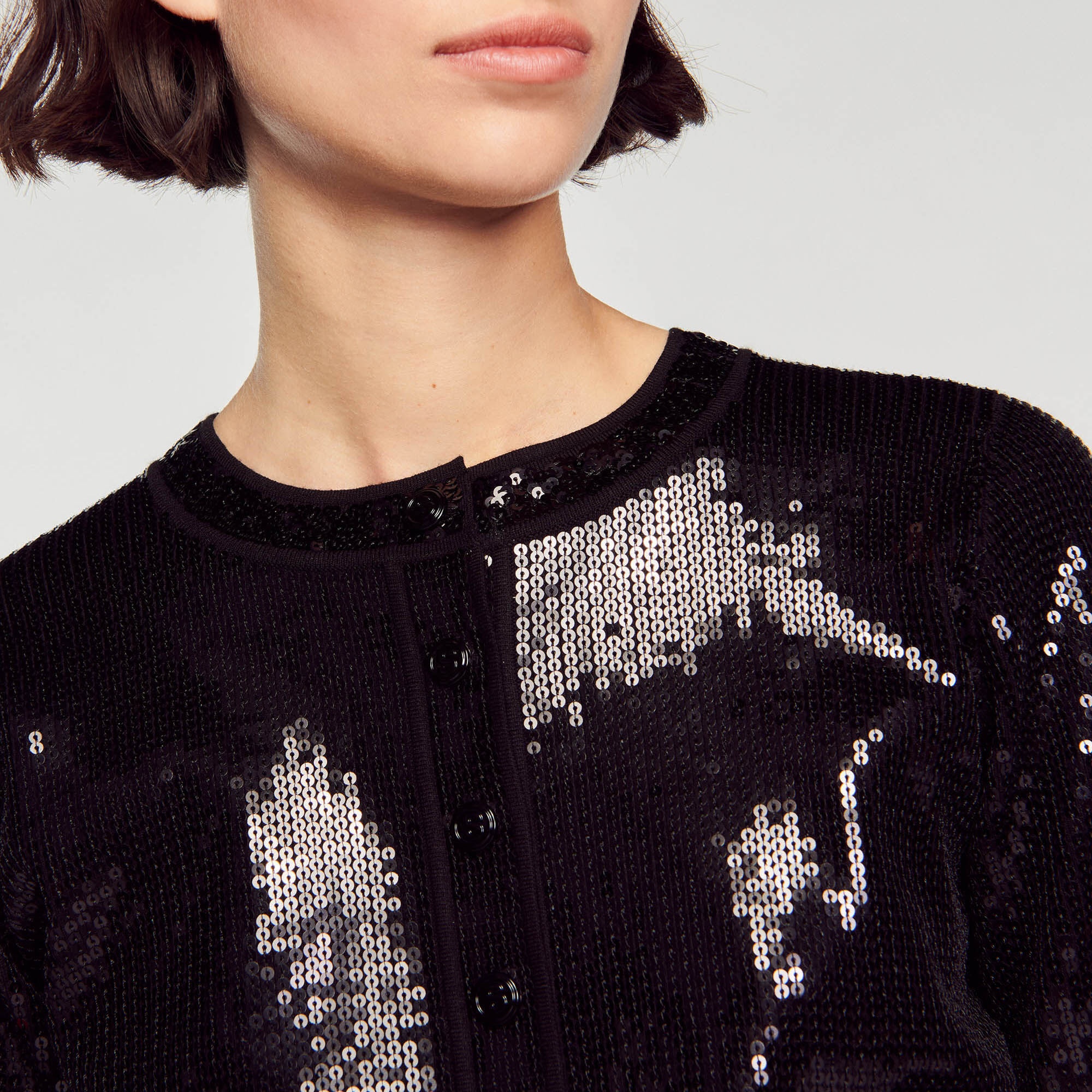 CROPPED SEQUIN CARDIGAN - 4