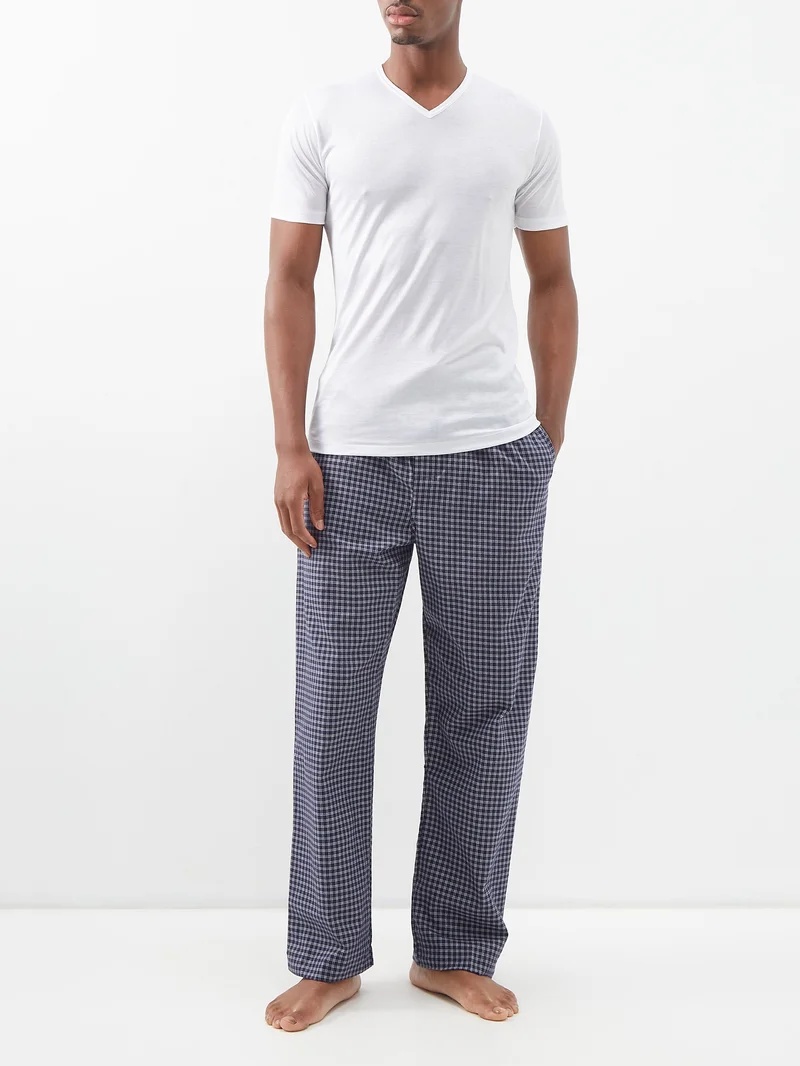 Braemer checked cotton pyjama trousers - 2