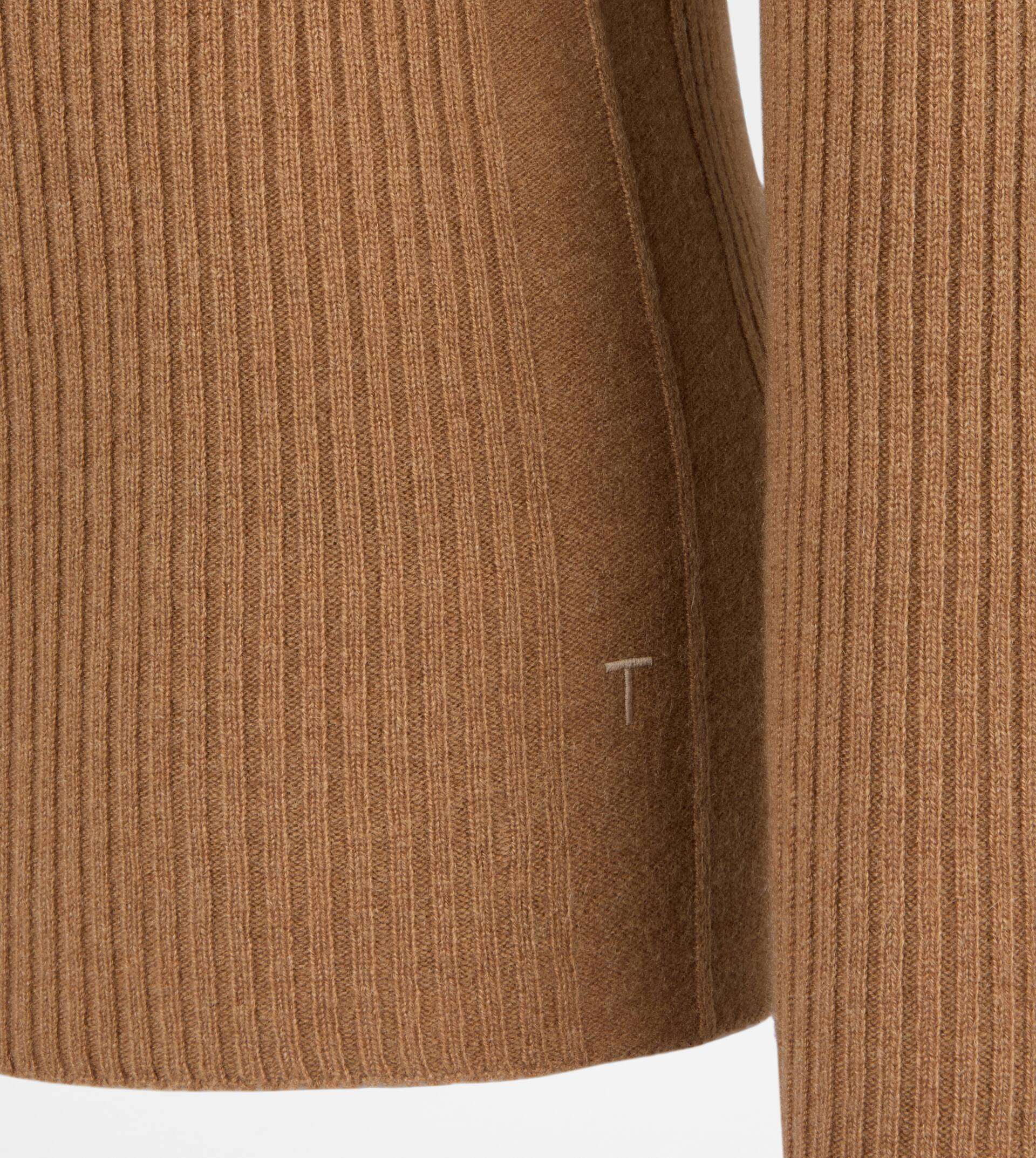 PULLOVER IN CASHMERE - BROWN - 7