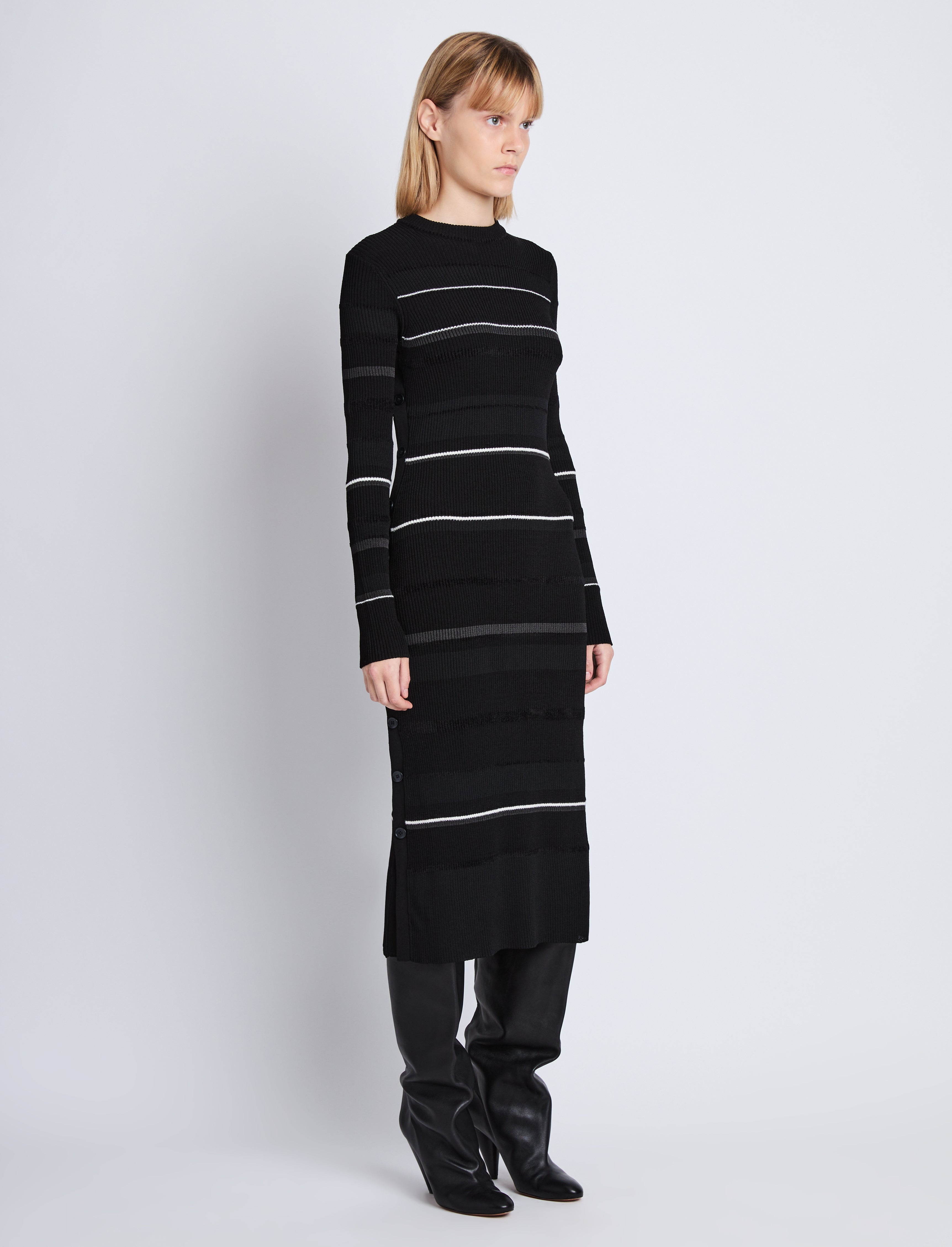 Rachel Dress in Textured Striped Knit - 3