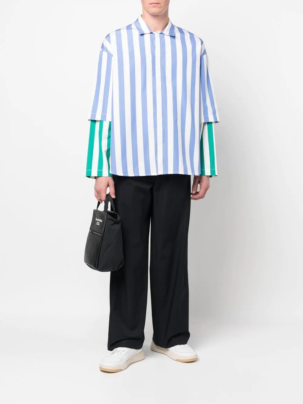 striped layered cotton shirt - 2