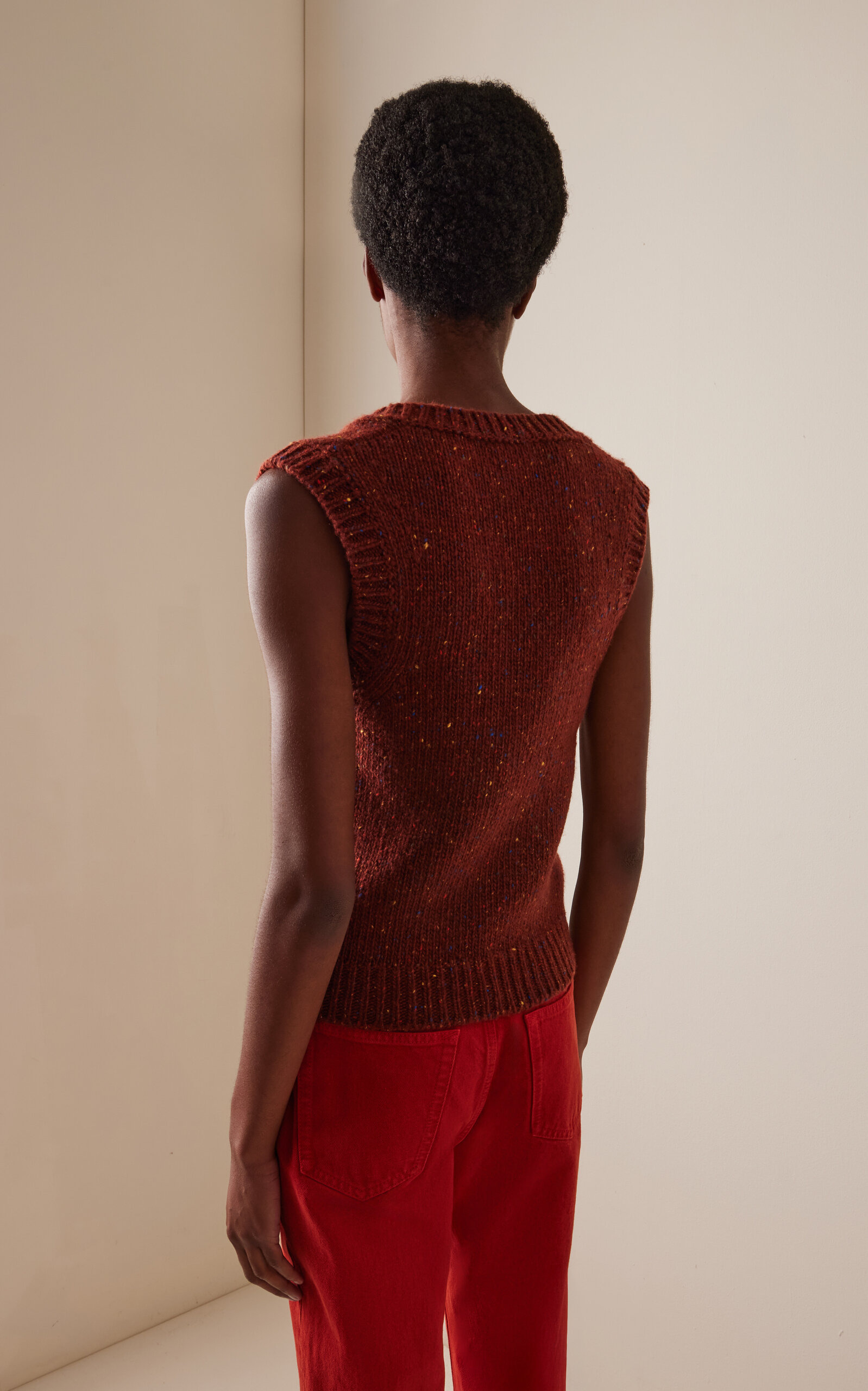 Solomon Cashmere Sweater Vest burgundy - 4