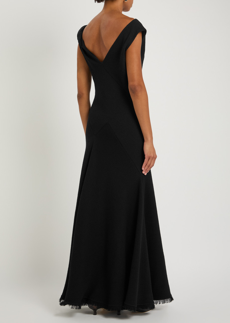 The Row Violette Asymmetric Wool-blend Maxi Dress - 3