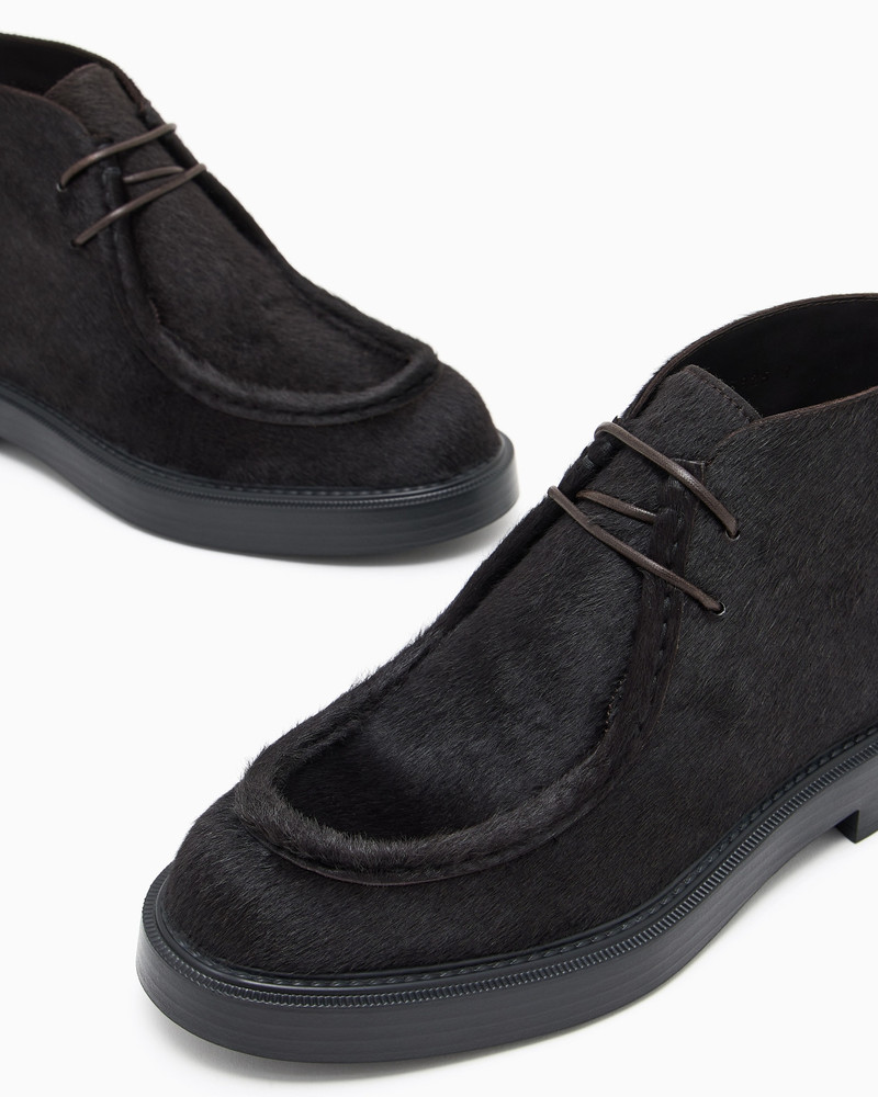 CALFSKIN PONY HAIR CHUKKA BOOTS 5