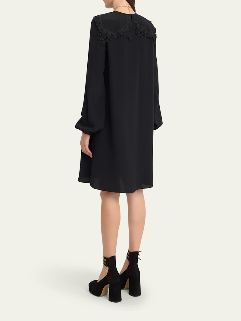 Chloé Floral Embroidered Silk Knee-Length Dress outlook