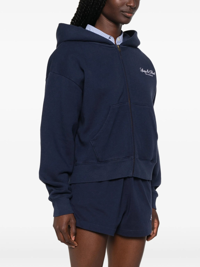 Sporty & Rich Logo-embroidered Zip-up Hoodie 4