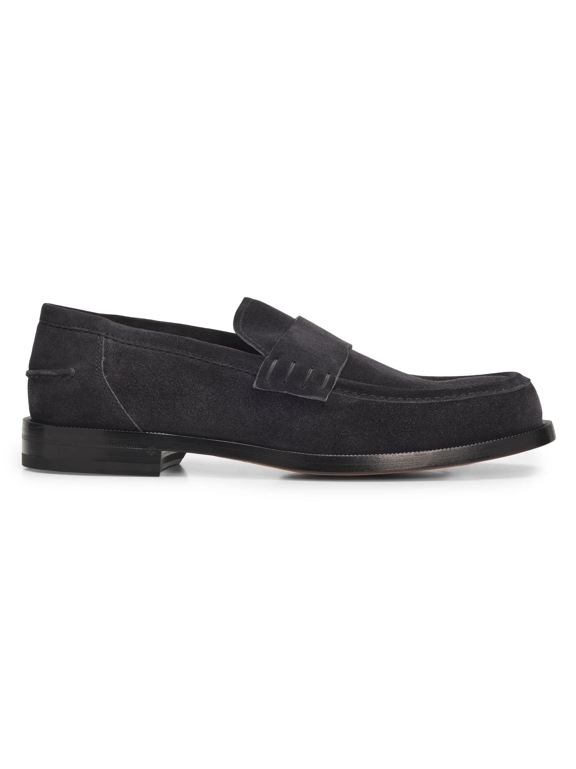 Men's Preppy 45MM Suede Penny Loafers - Carbon - 1