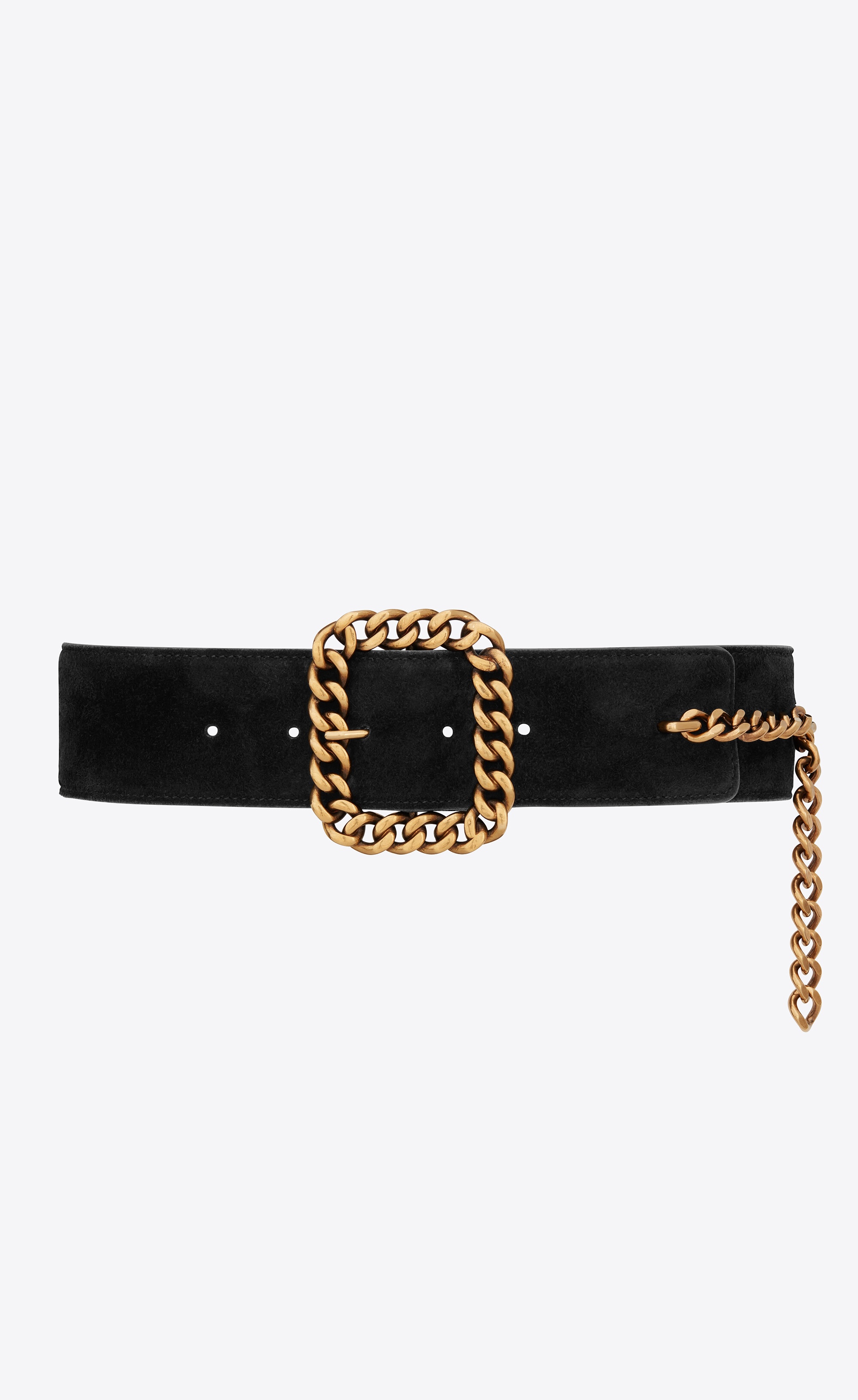 st sulpice square chain-buckle belt in suede - 1