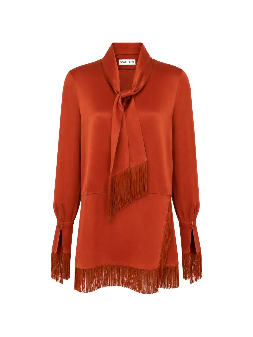 fringed scarf-detail mini dress - 1