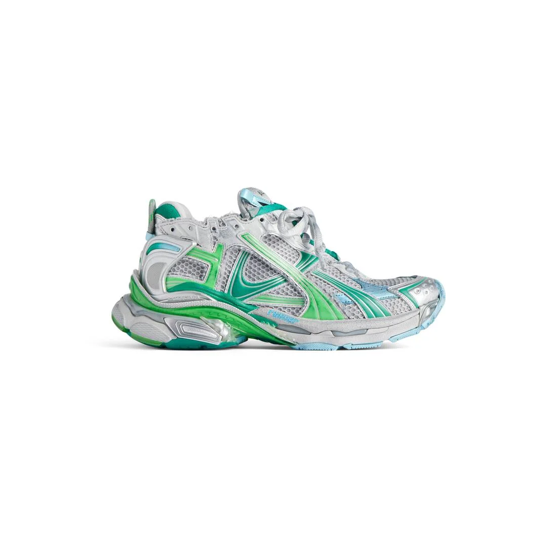 Women's Runner Sneaker in Grey/green/blue - 1