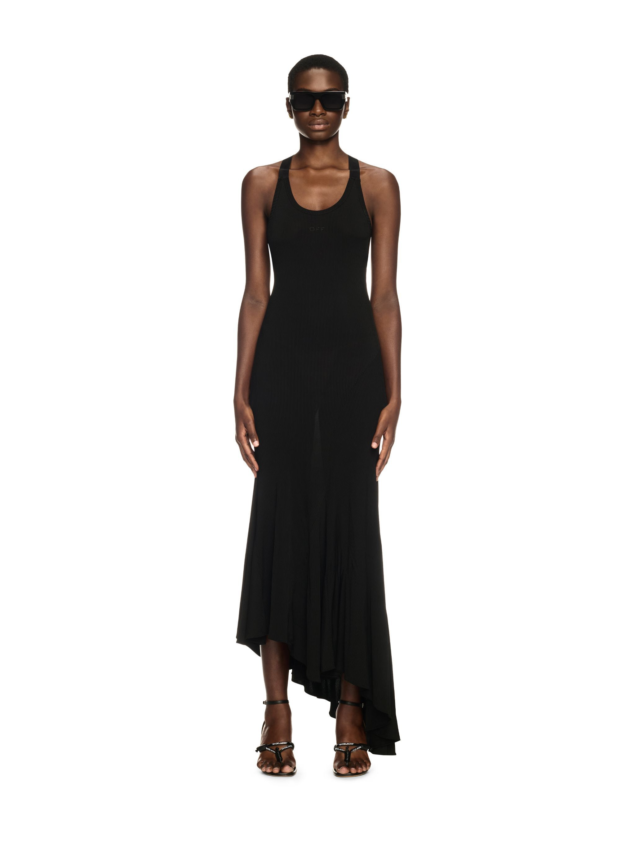 Black Ribbed Dress - 2