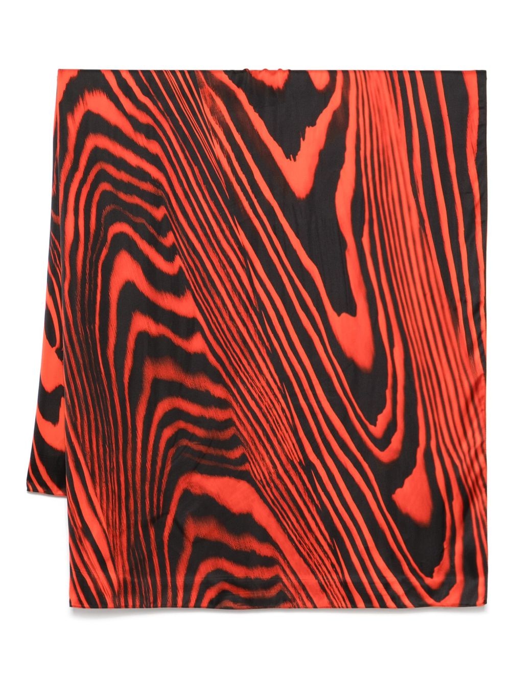 zebra-print satin scarf - 1