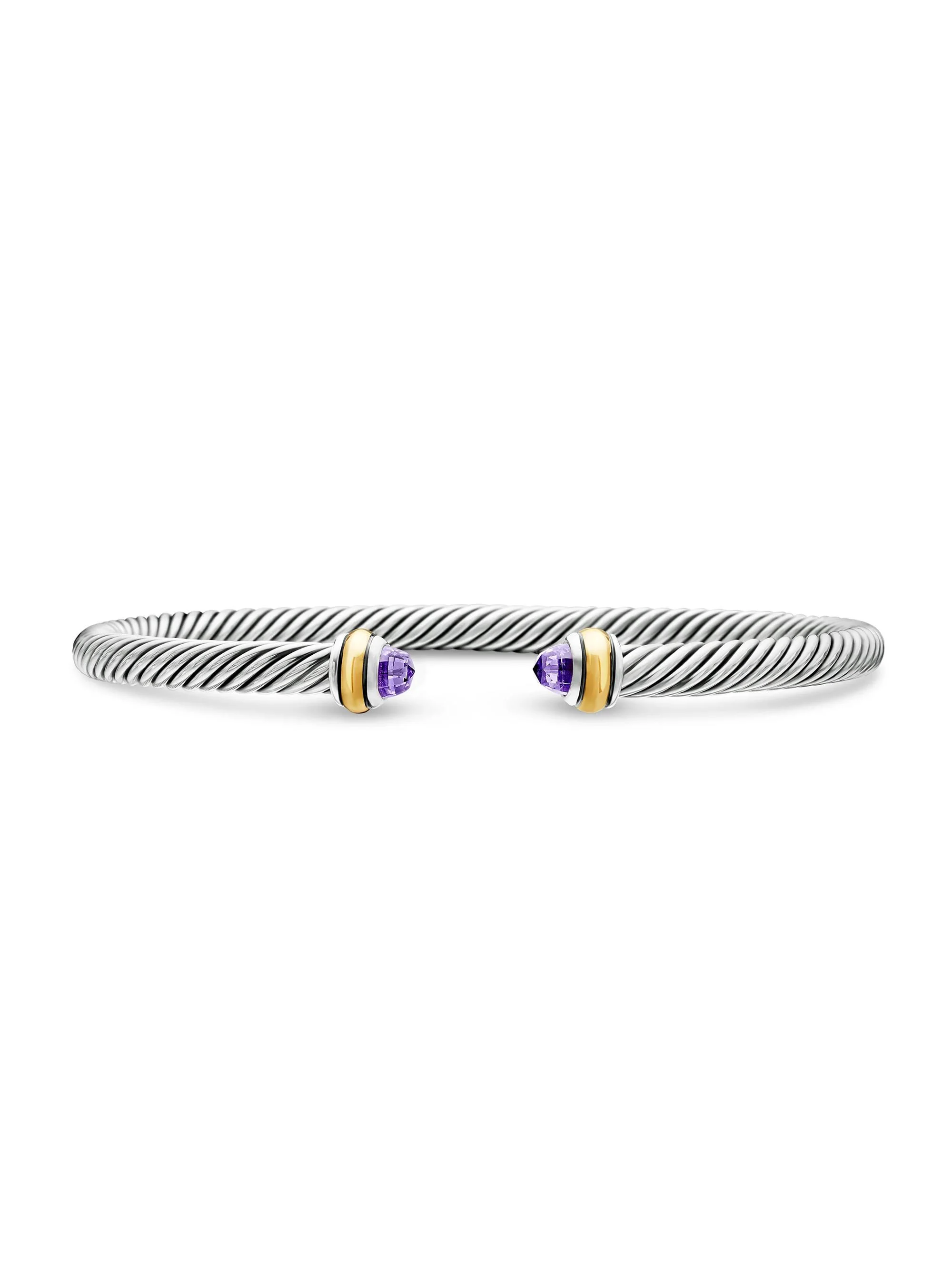 Women's Cable Classics Color Bracelet with 18K Yellow Gold - Amethyst - 1