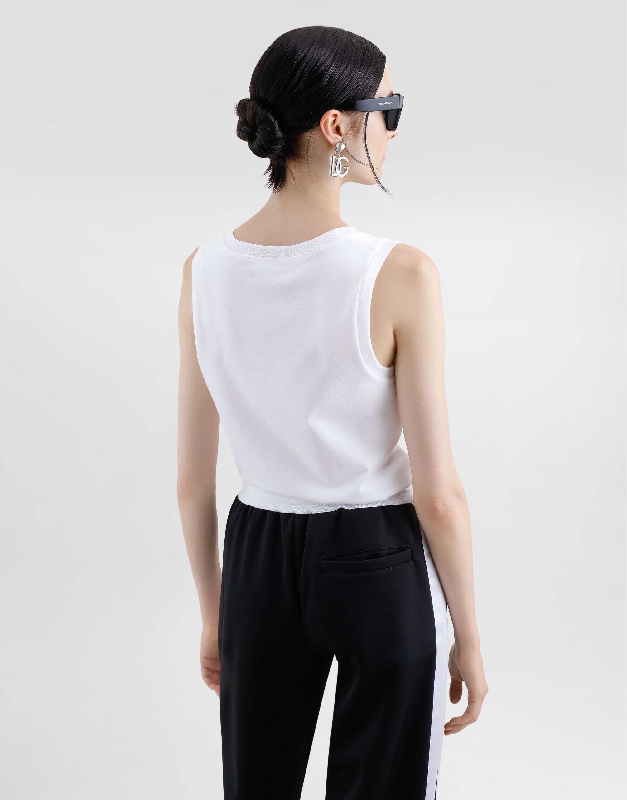 Oversize jersey tank top with DG logo embroidery - 6