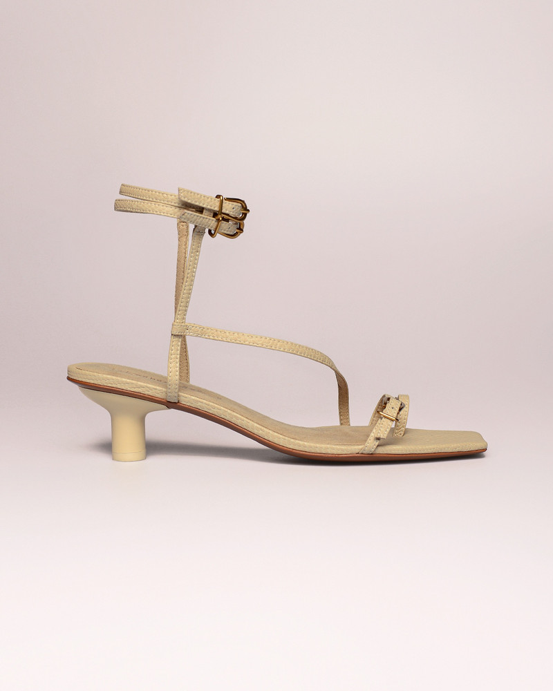 Nanushka JEWEL - Vegan leather sandals - Creme snake outlook