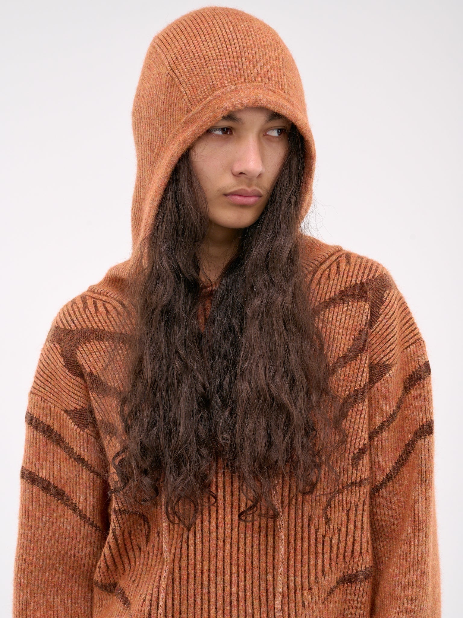 Mohair/Wool Blend Plated Hoodie - 4