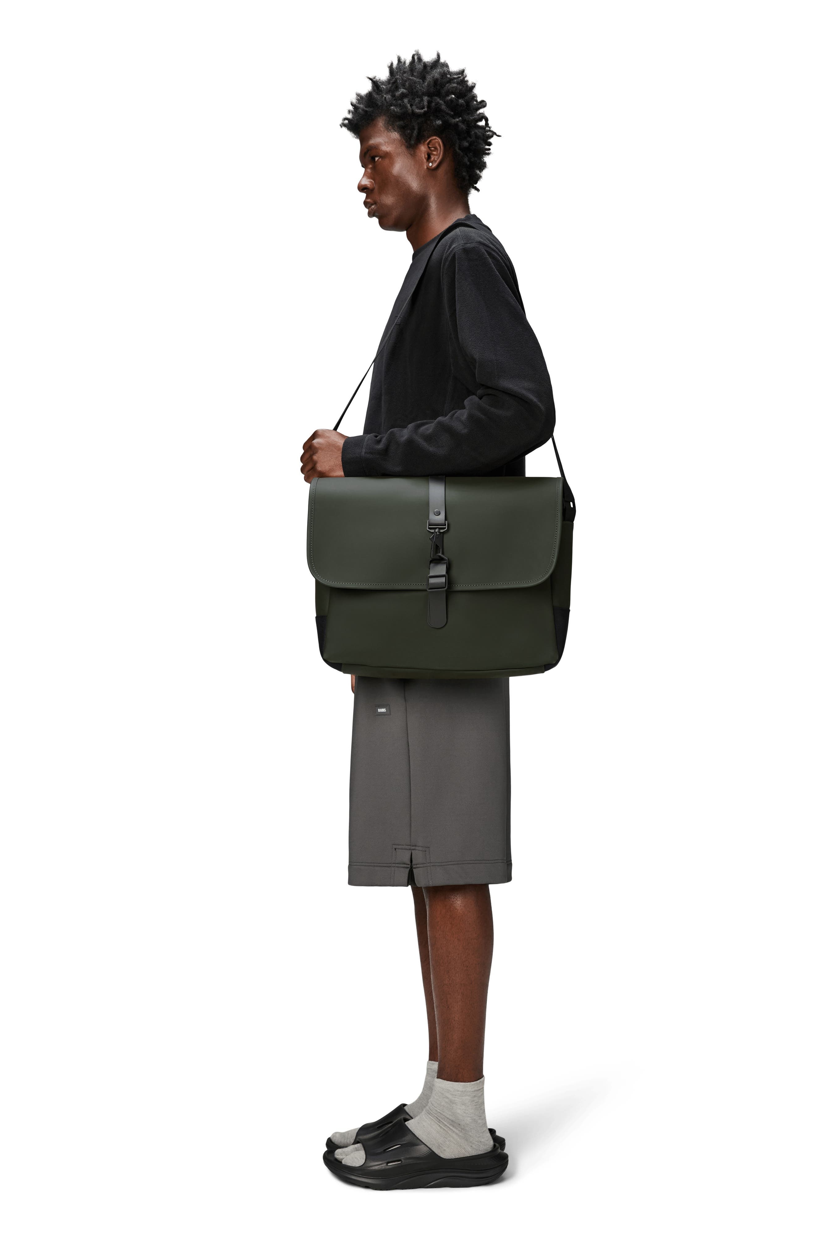 Rains W3 Waterproof Messenger Bag in Green at Nordstrom - 2