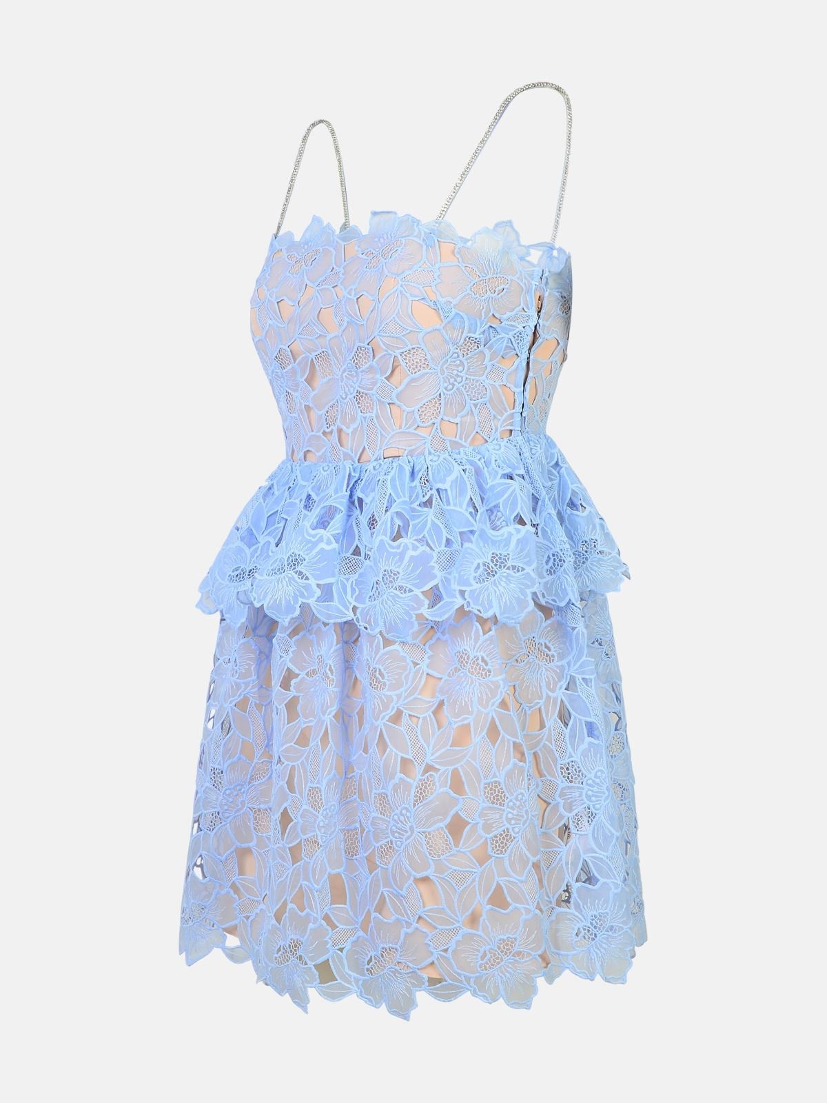 LIGHT BLUE POLYESTER DRESS - 2