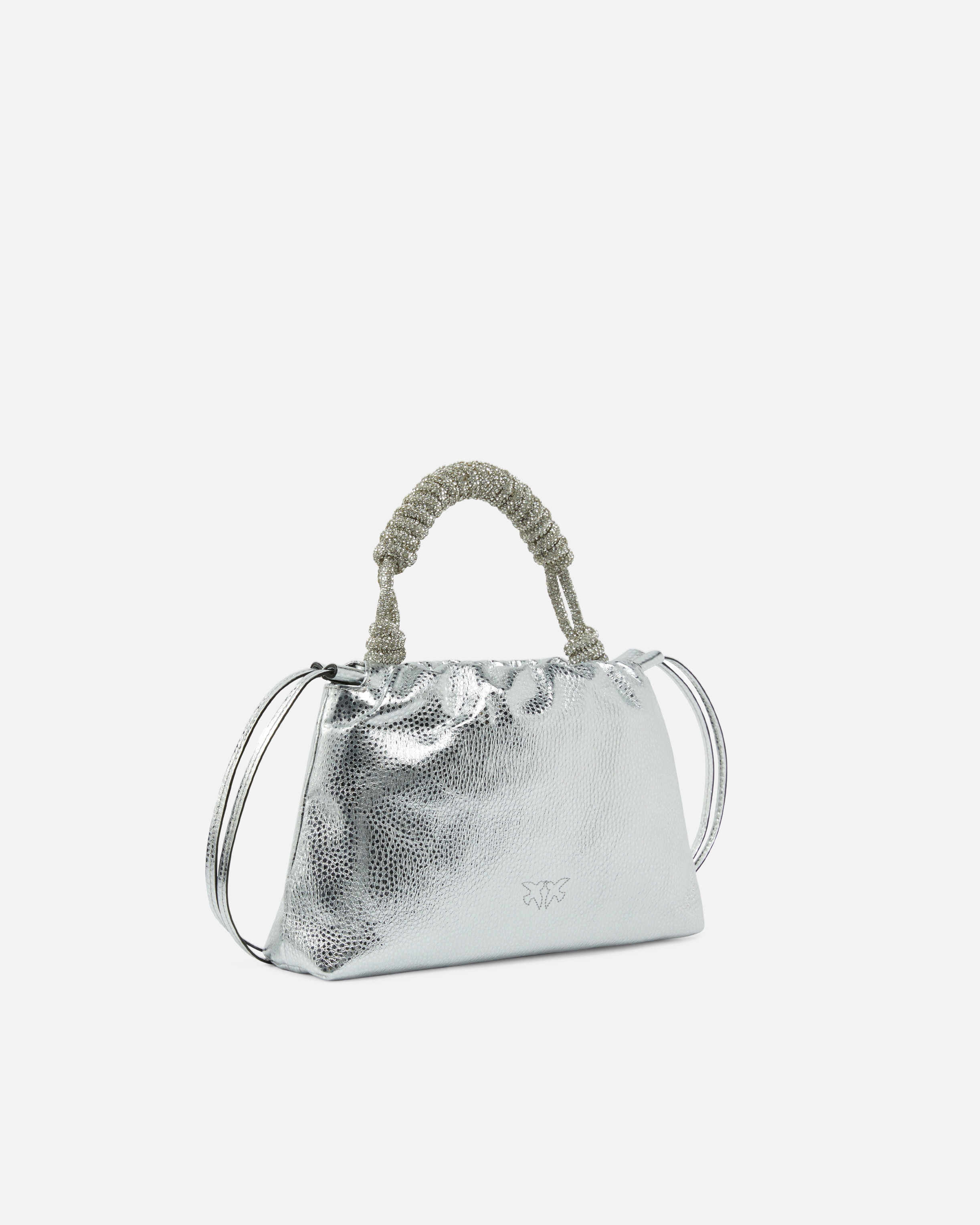 LAMINATED MINI CLUTCH WITH BRAIDED HANDLE - 2