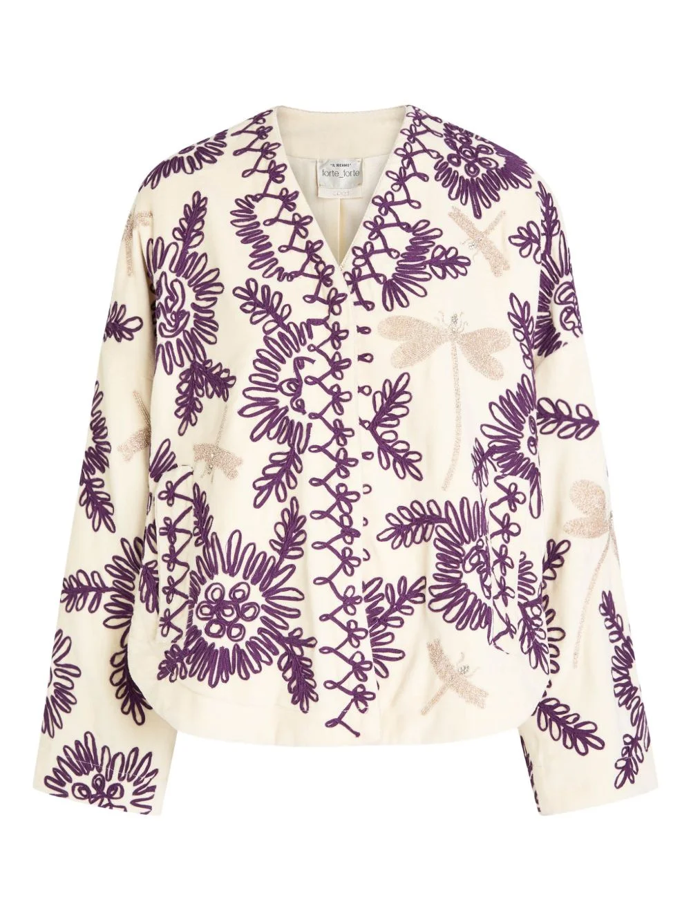 floral-embroidered jacket - 1