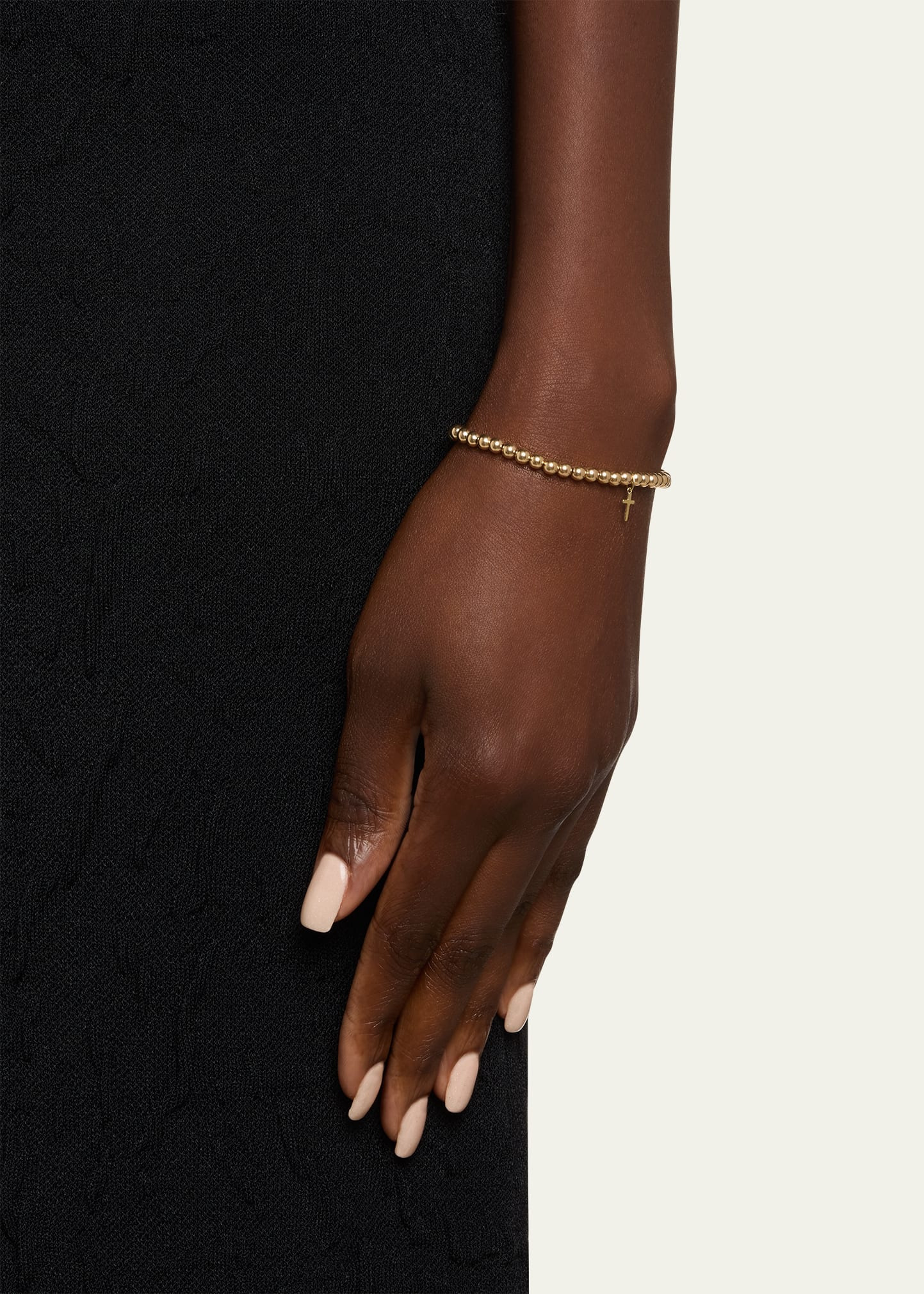 14K Tiny Pure Cross Charm Bracelet - 2