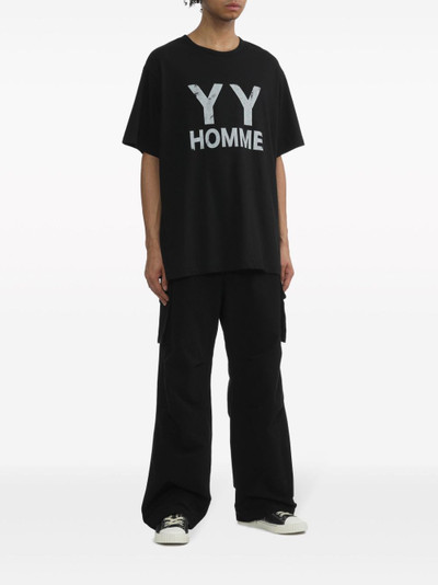 Yohji Yamamoto logo-print cotton T-shirt outlook